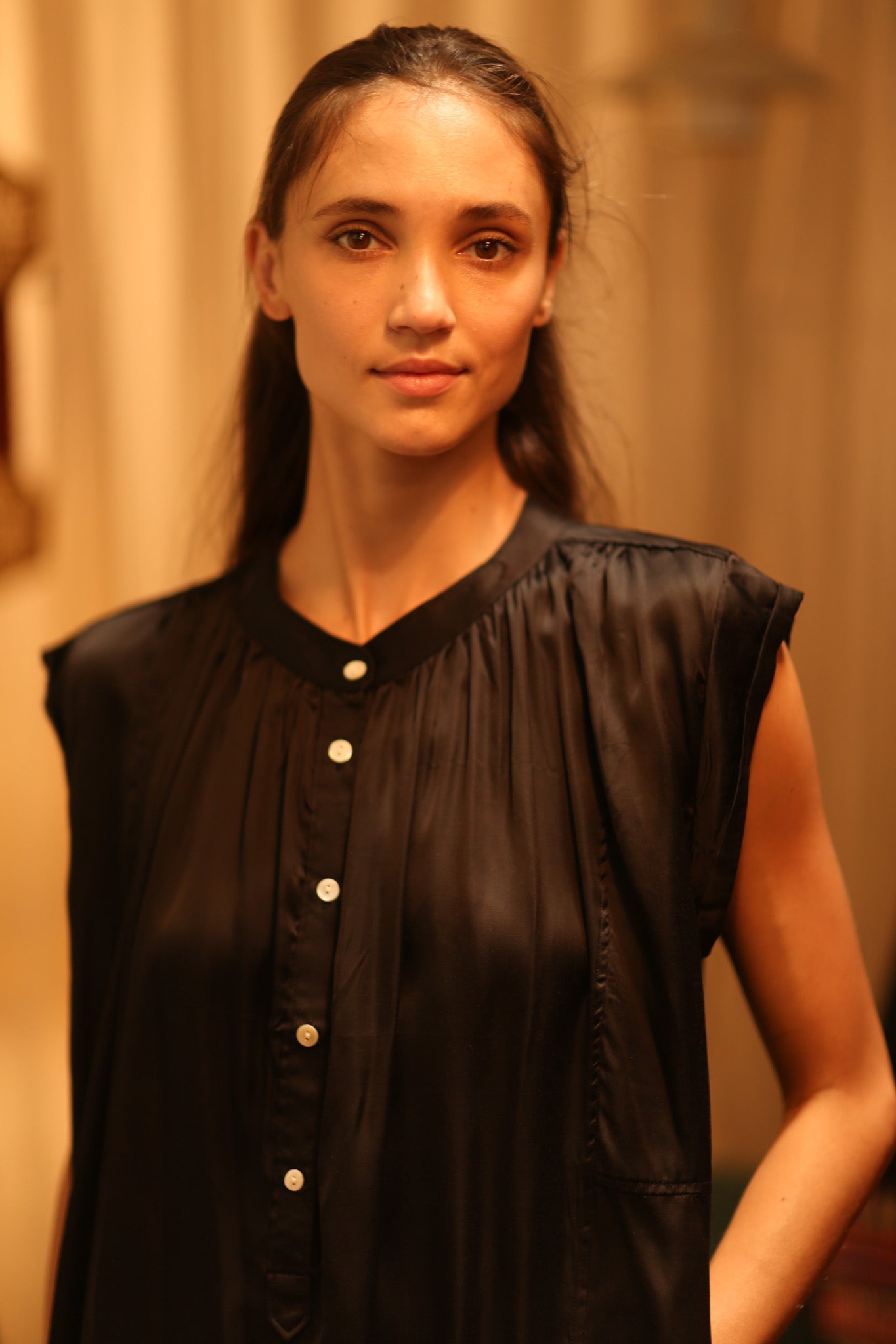 BLACK SILK DRESS MARY - BANGKOK TAILOR CLOTHING STORE - HANDMADE CLOTHING