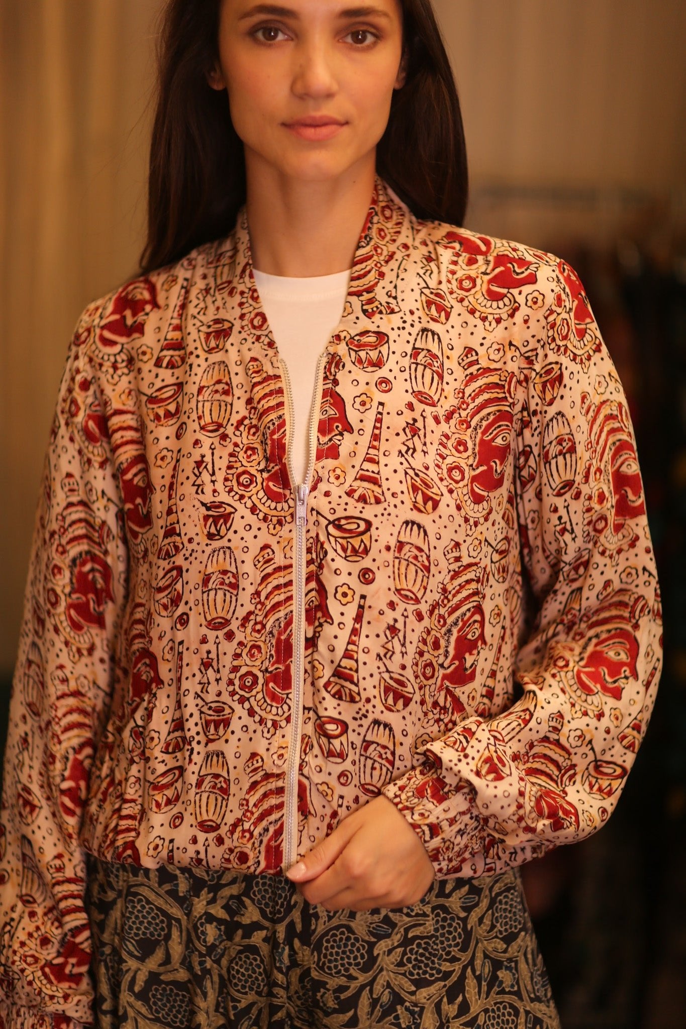 BOMBER JACKET SILK MARINI - BANGKOK TAILOR CLOTHING STORE - HANDMADE CLOTHING