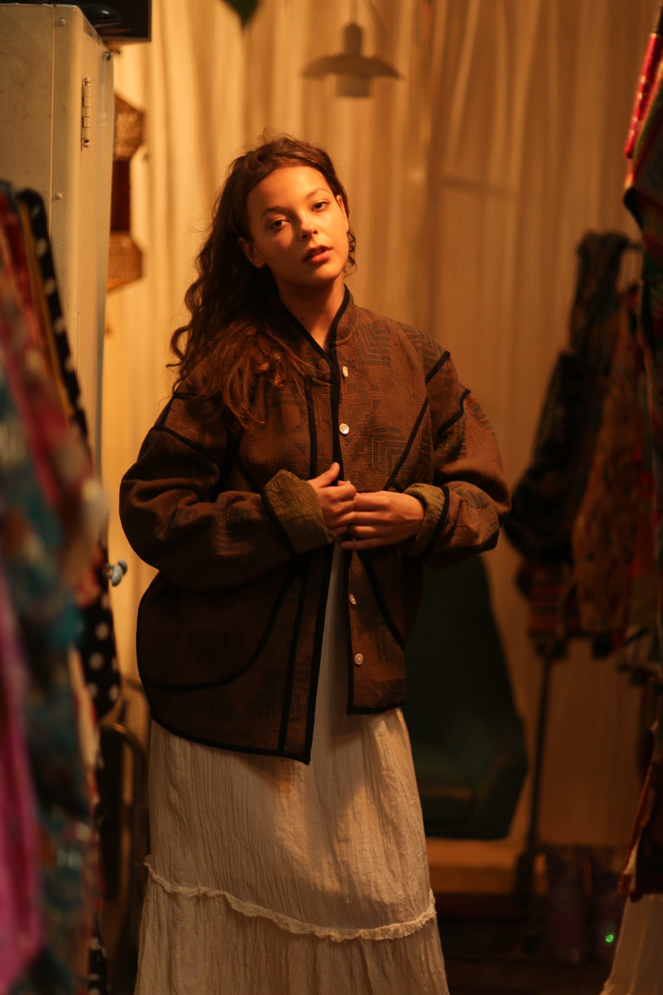 BROWN KANTHA JACKET FRANCESCA - BANGKOK TAILOR CLOTHING STORE - HANDMADE CLOTHING