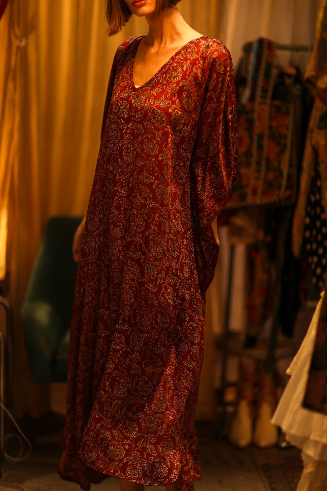 CAFTAN DRESS OZANI - BANGKOK TAILOR CLOTHING STORE - HANDMADE CLOTHING