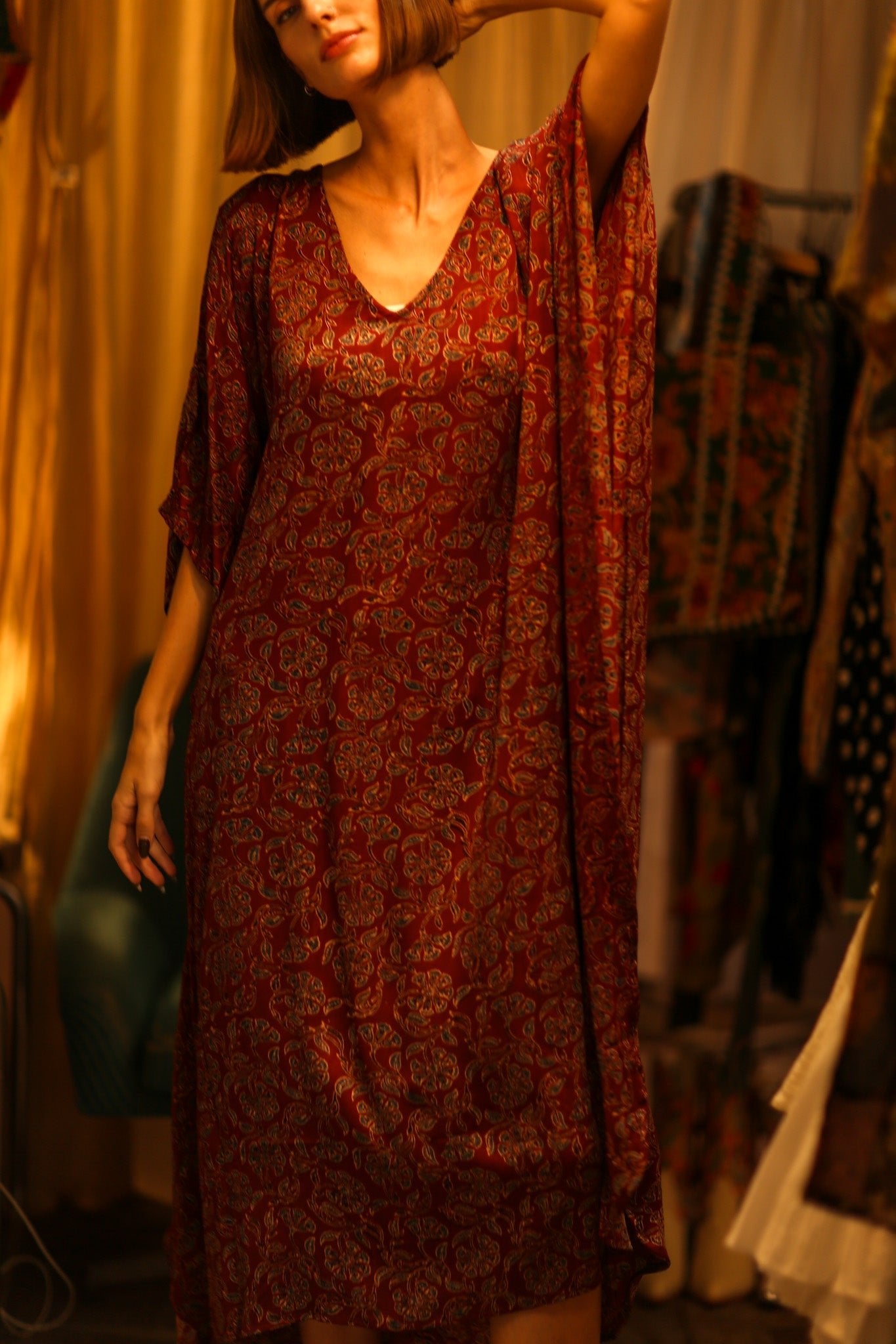 CAFTAN DRESS OZANI - BANGKOK TAILOR CLOTHING STORE - HANDMADE CLOTHING