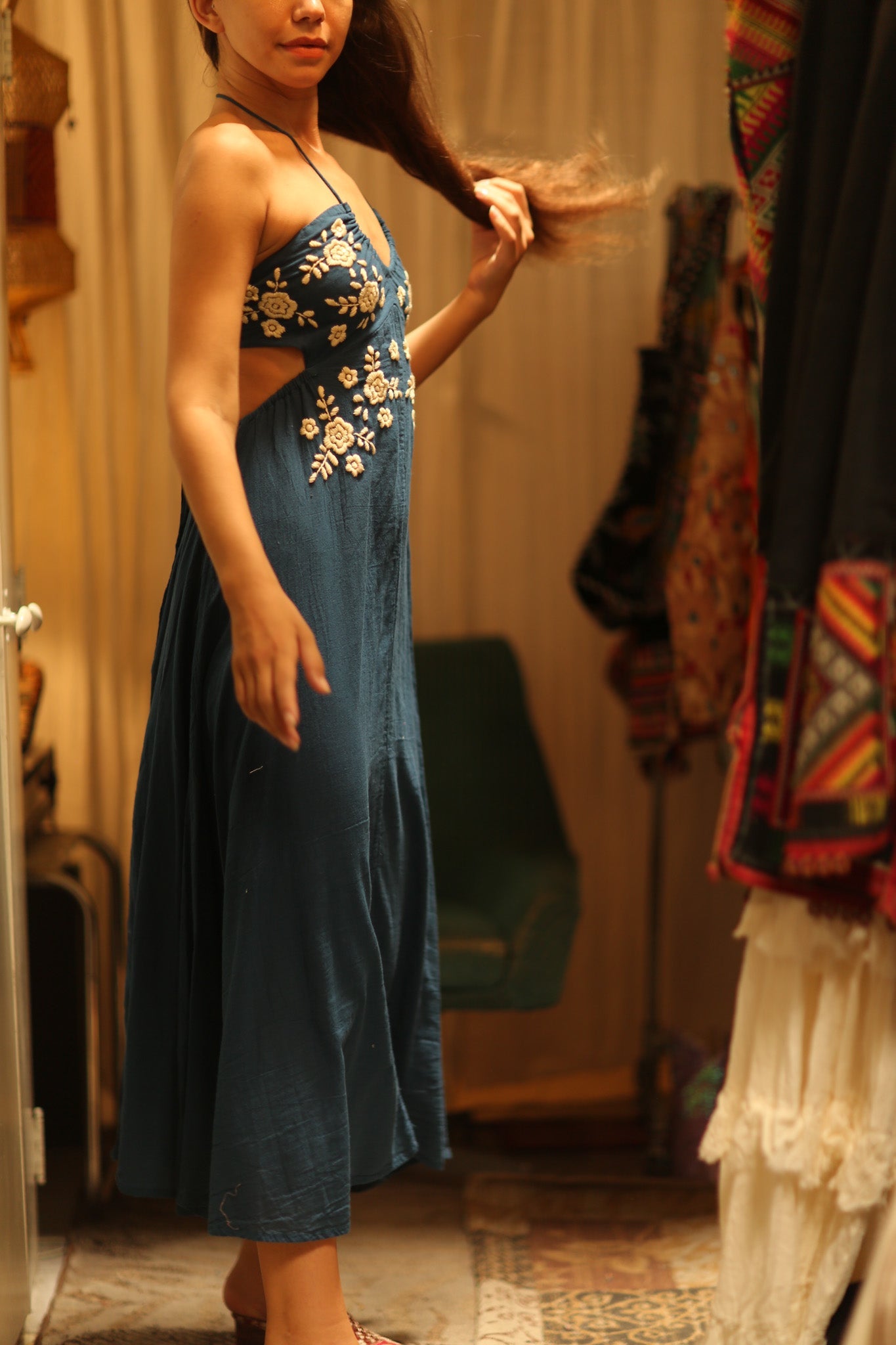 CANDY COTTON FLOWER DRESS - BANGKOK TAILOR CLOTHING STORE - HANDMADE CLOTHING