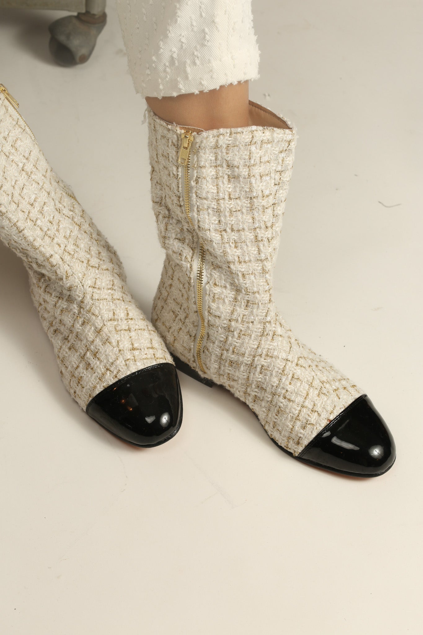CHANEL CREAM BOOTS - BANGKOK TAILOR CLOTHING STORE - HANDMADE CLOTHING