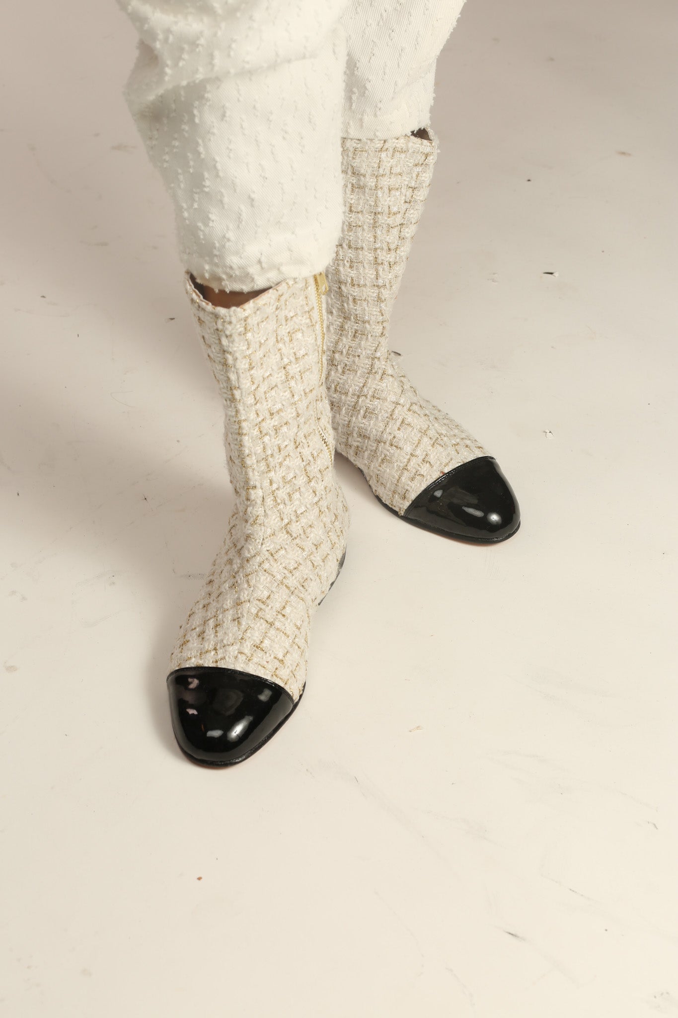 CHANEL CREAM BOOTS - BANGKOK TAILOR CLOTHING STORE - HANDMADE CLOTHING