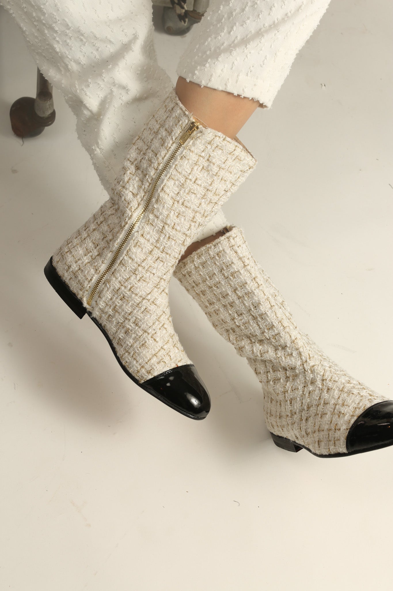 CHANEL CREAM BOOTS - BANGKOK TAILOR CLOTHING STORE - HANDMADE CLOTHING
