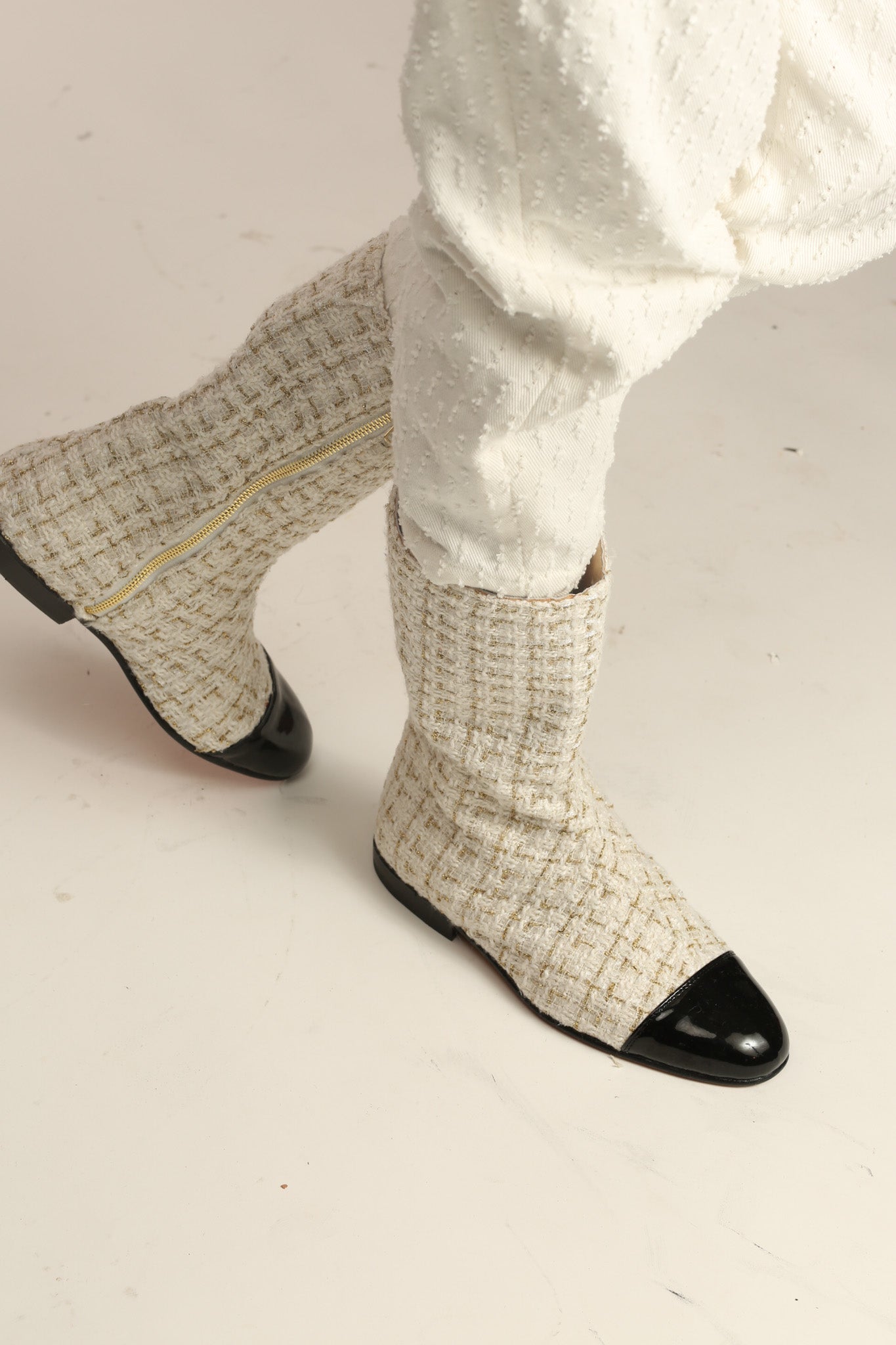CHANEL CREAM BOOTS - BANGKOK TAILOR CLOTHING STORE - HANDMADE CLOTHING