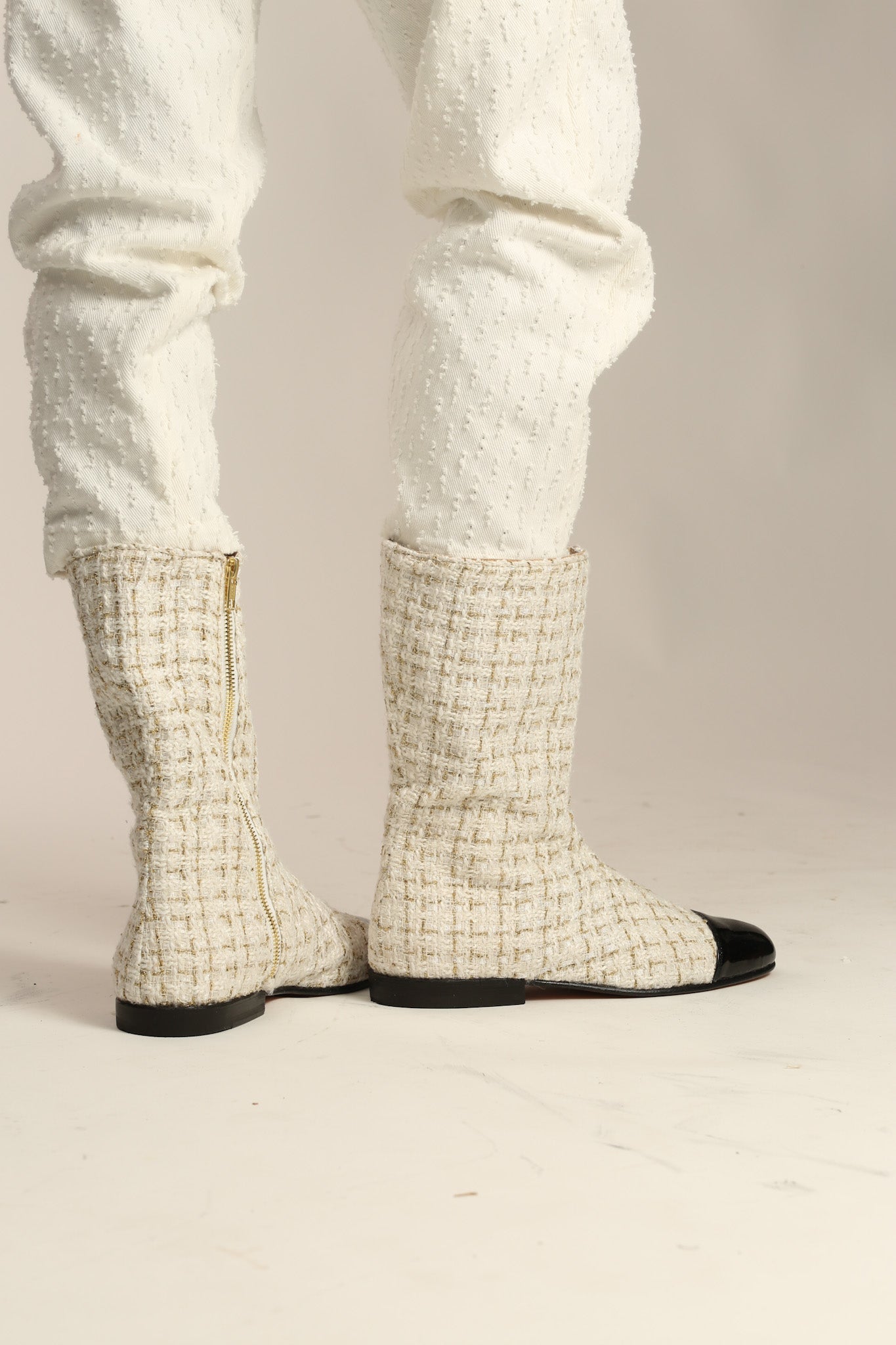 CHANEL CREAM BOOTS - BANGKOK TAILOR CLOTHING STORE - HANDMADE CLOTHING