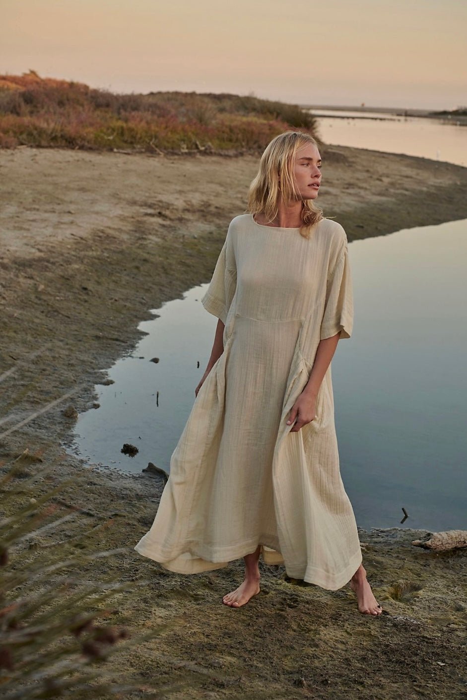 COTTON KAFTAN DRESS DALIA - BANGKOK TAILOR CLOTHING STORE - HANDMADE CLOTHING