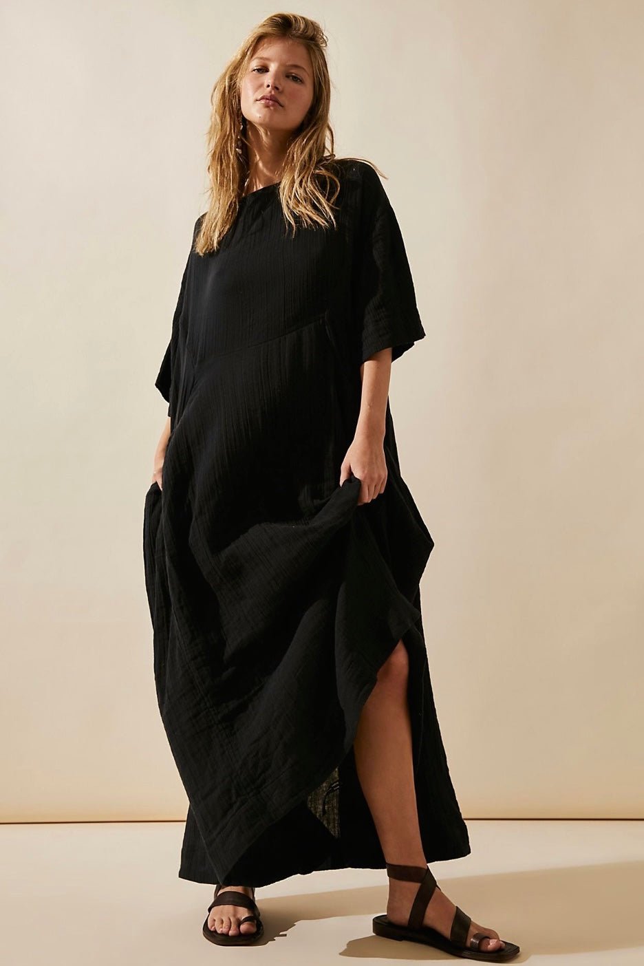 COTTON KAFTAN DRESS DALIA - BANGKOK TAILOR CLOTHING STORE - HANDMADE CLOTHING