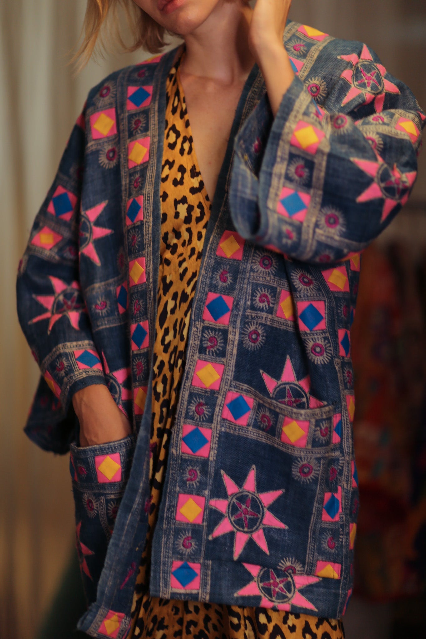 DAMON KANCHON SHORT KIMONO PINK - BANGKOK TAILOR CLOTHING STORE - HANDMADE CLOTHING