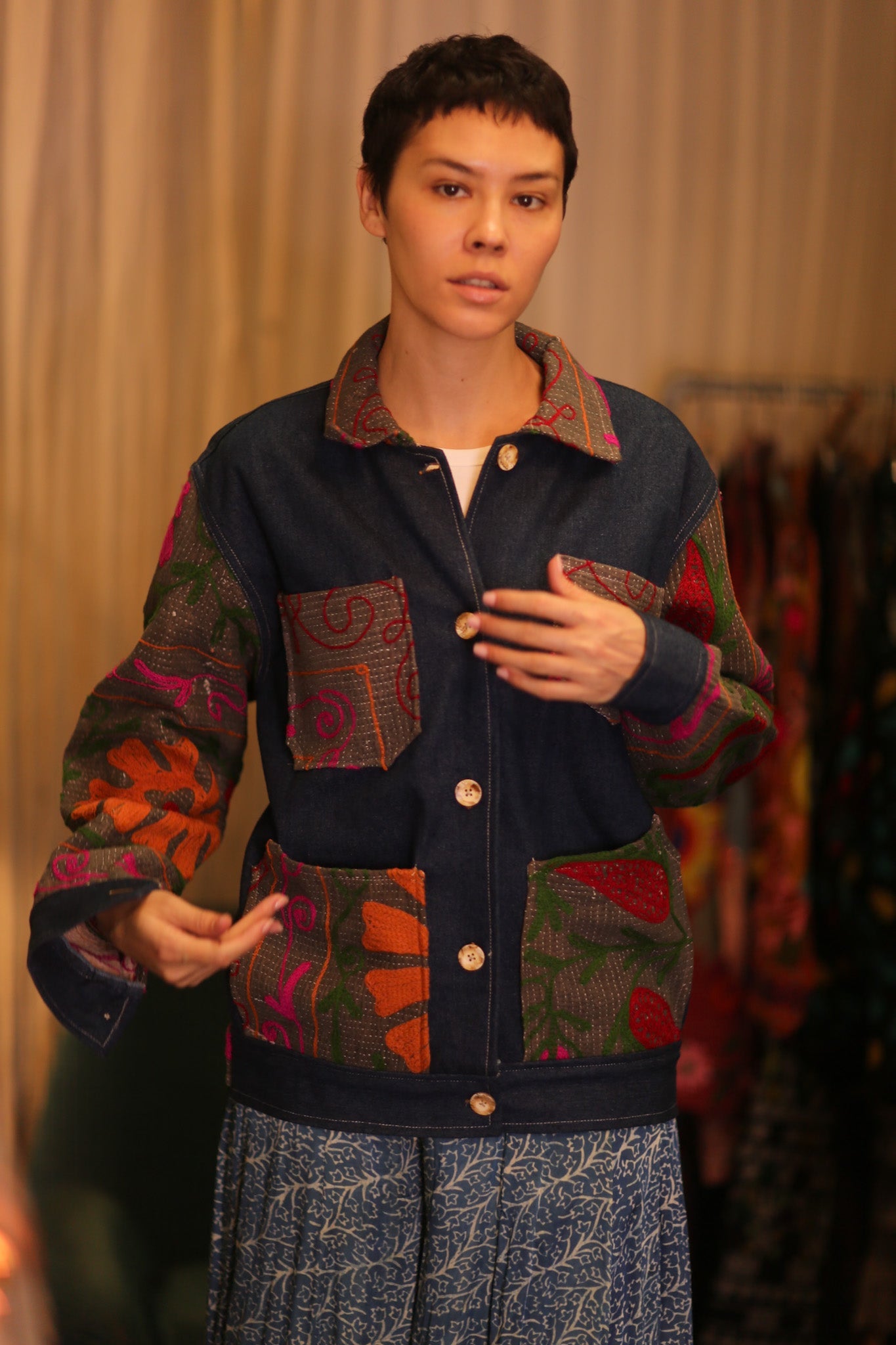 DENIM JACKET PATCHWORK MULA - BANGKOK TAILOR CLOTHING STORE - HANDMADE CLOTHING