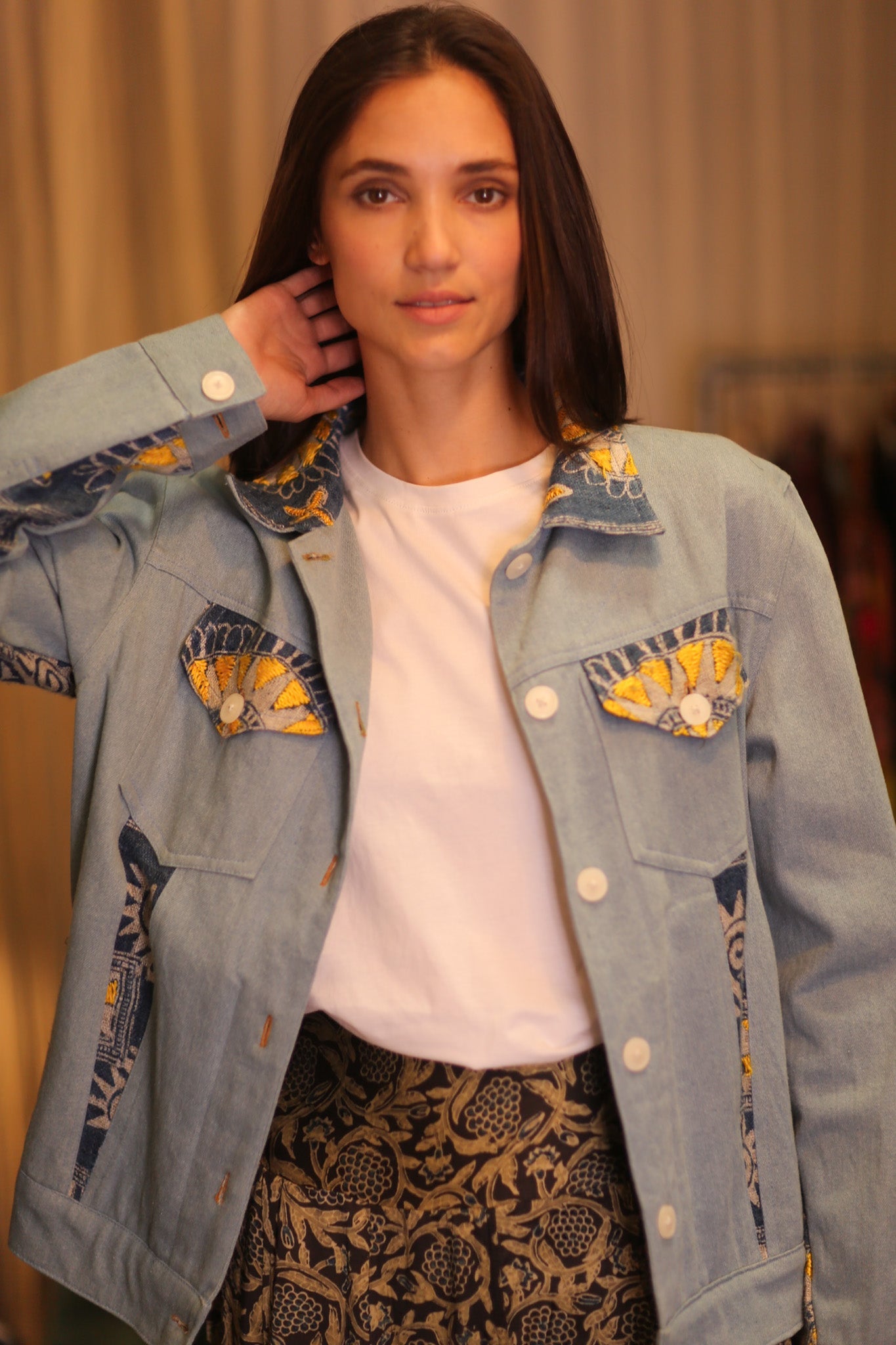 DENIM JACKET PATCHWORK RURA - BANGKOK TAILOR CLOTHING STORE - HANDMADE CLOTHING