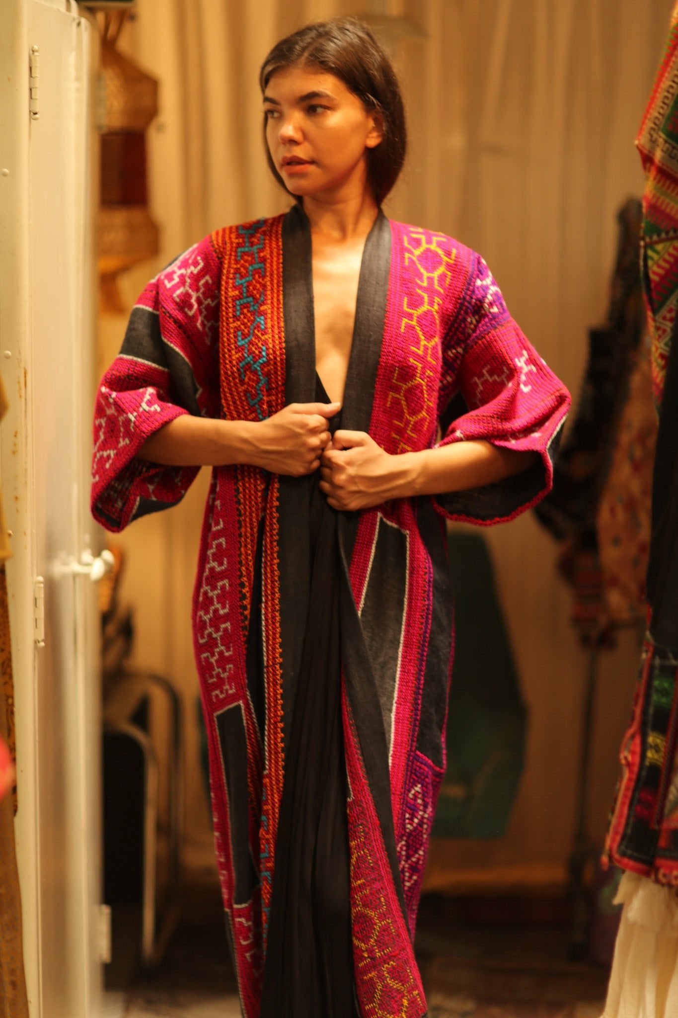 DORI TRIBAL PATCHWORK KIMONO - BANGKOK TAILOR CLOTHING STORE - HANDMADE CLOTHING