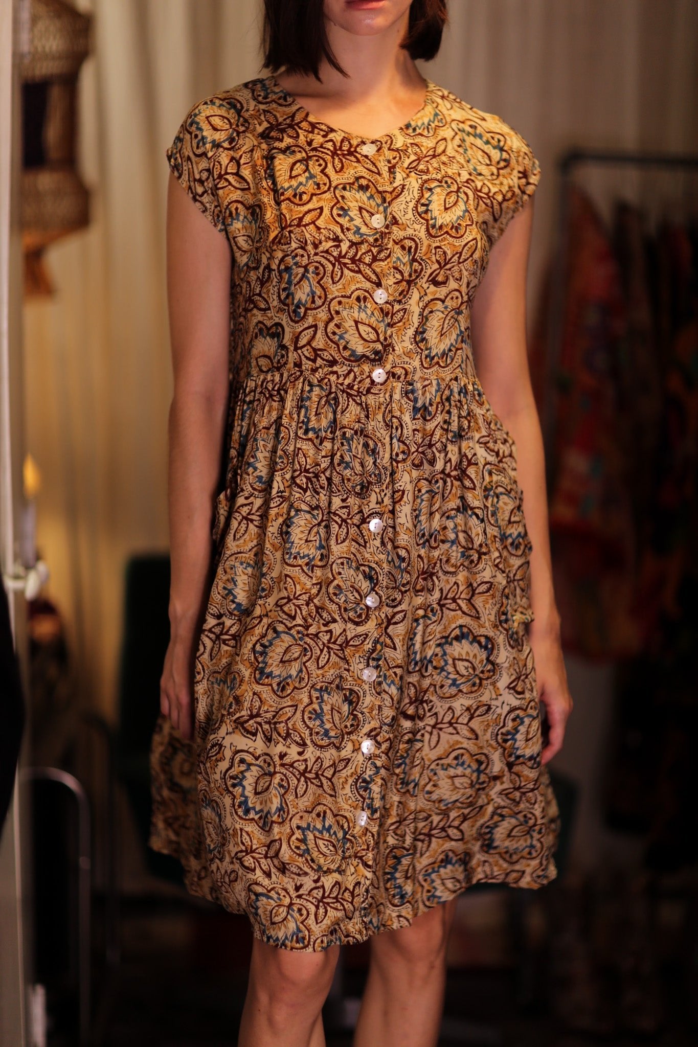 EDITH SILK DRESS DECO - BANGKOK TAILOR CLOTHING STORE - HANDMADE CLOTHING