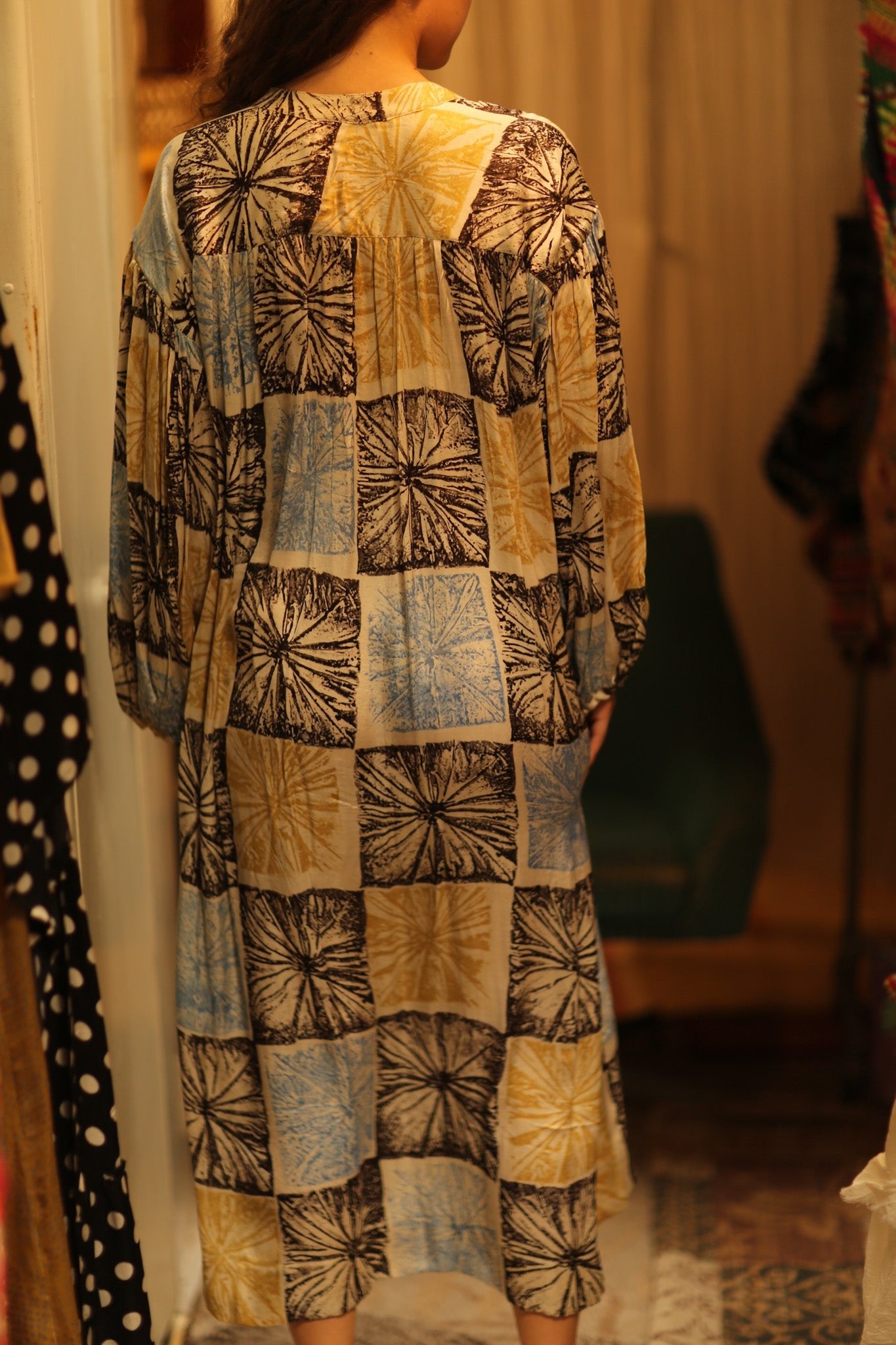 ELIZABETH SILK DRESS ANANAS PASTEL - BANGKOK TAILOR CLOTHING STORE - HANDMADE CLOTHING