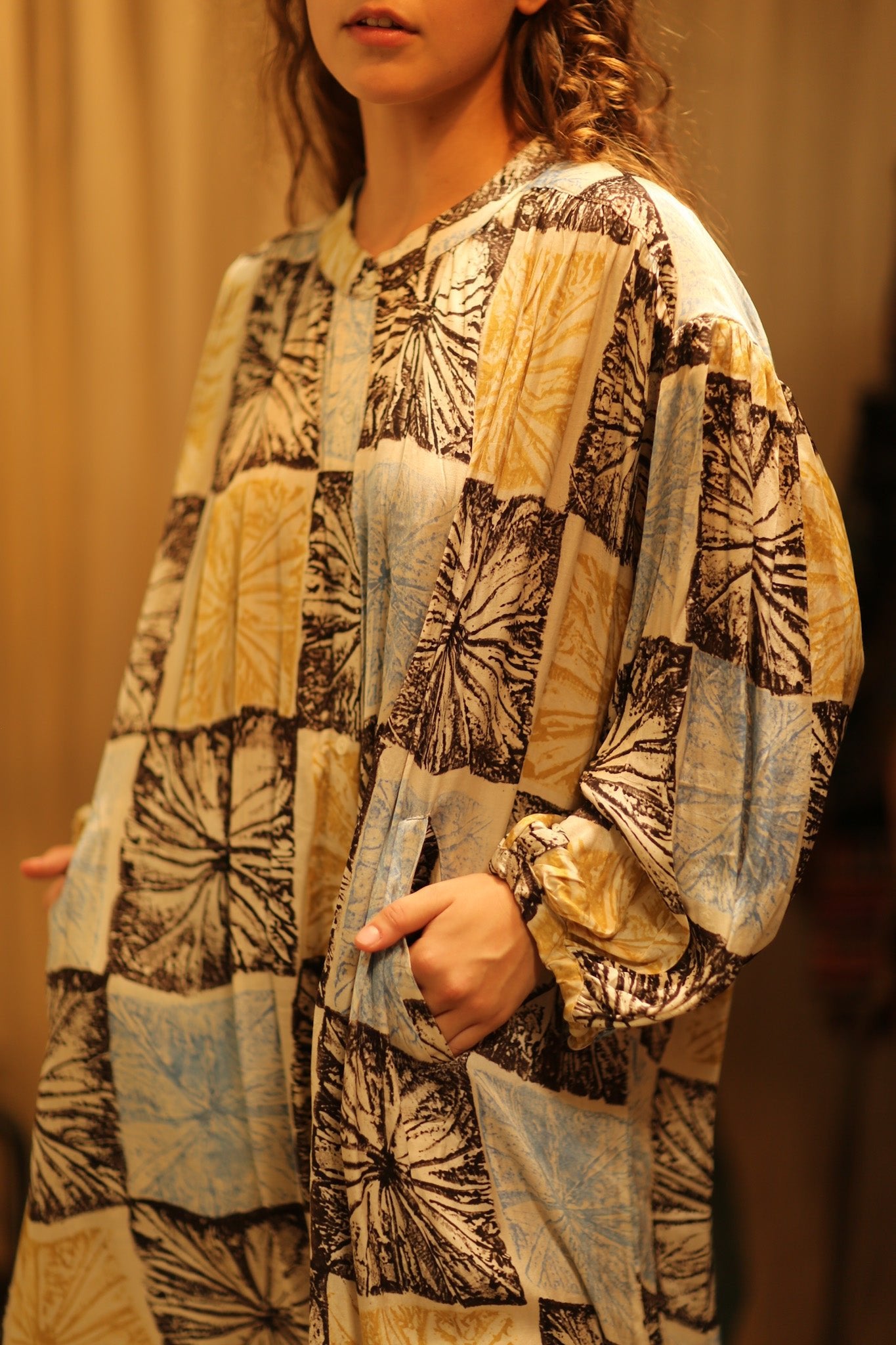 ELIZABETH SILK DRESS ANANAS PASTEL - BANGKOK TAILOR CLOTHING STORE - HANDMADE CLOTHING