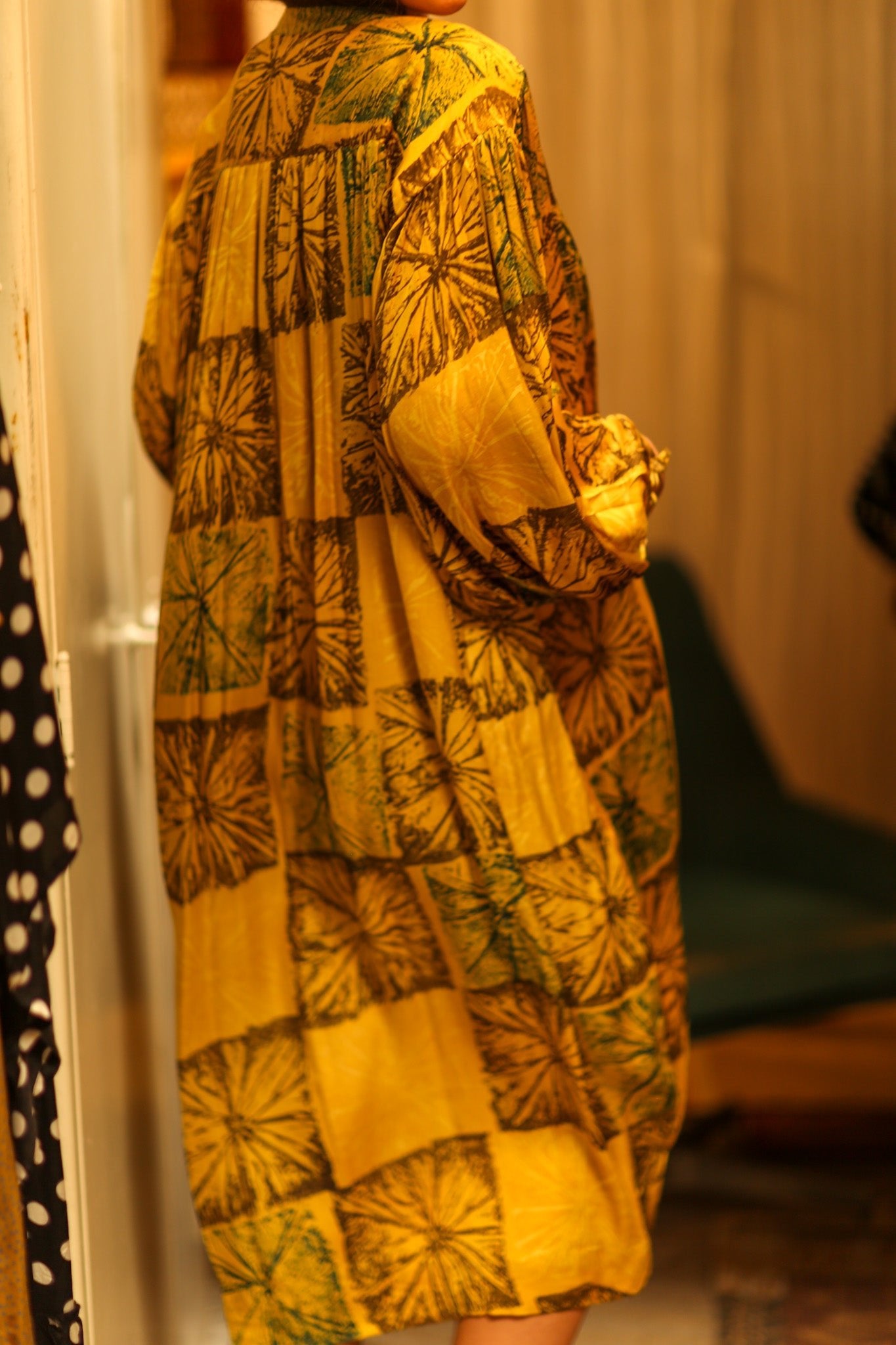 ELIZABETH SILK DRESS ANANAS YELLOW - BANGKOK TAILOR CLOTHING STORE - HANDMADE CLOTHING