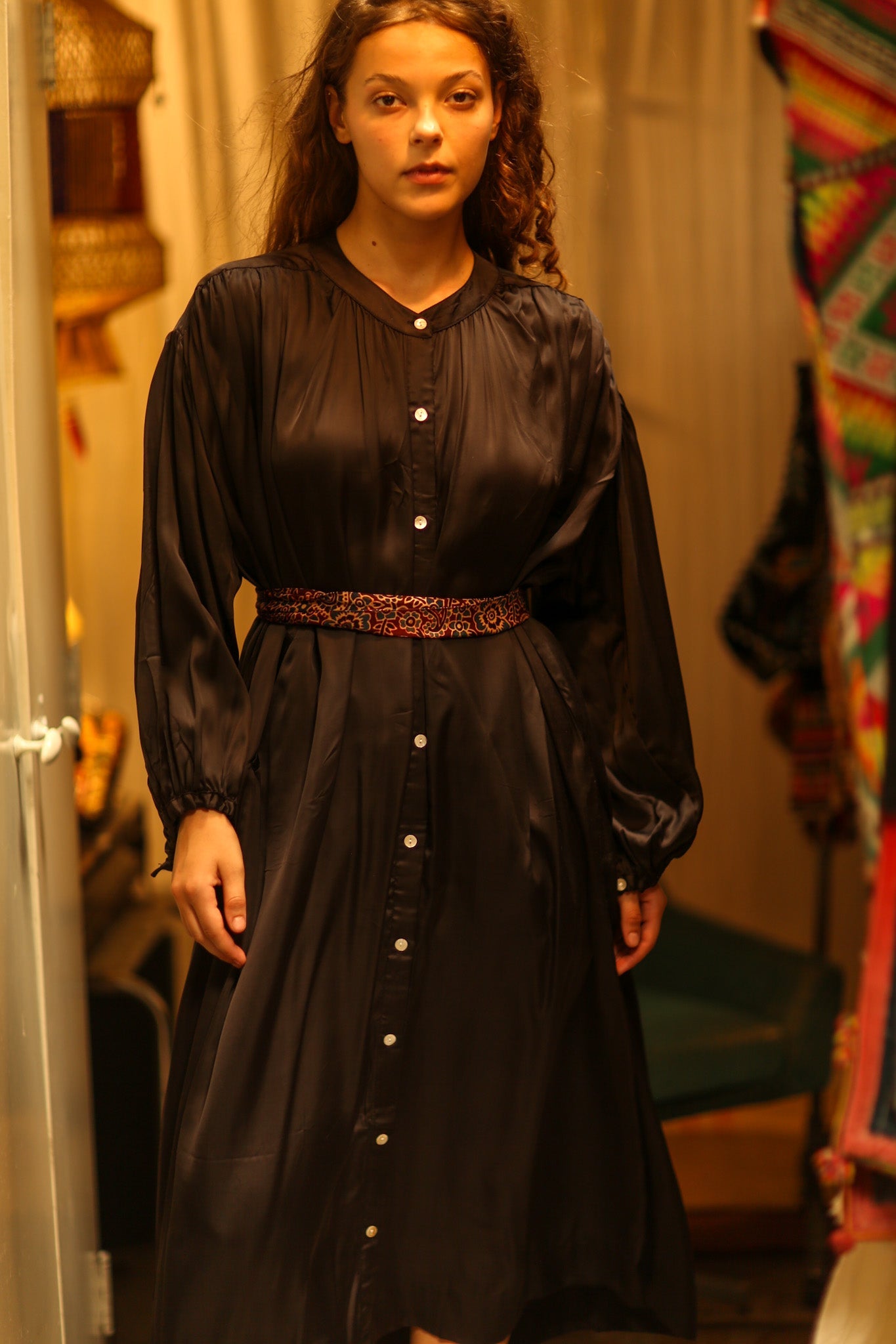 ELIZABETH SILK DRESS BLACK - BANGKOK TAILOR CLOTHING STORE - HANDMADE CLOTHING