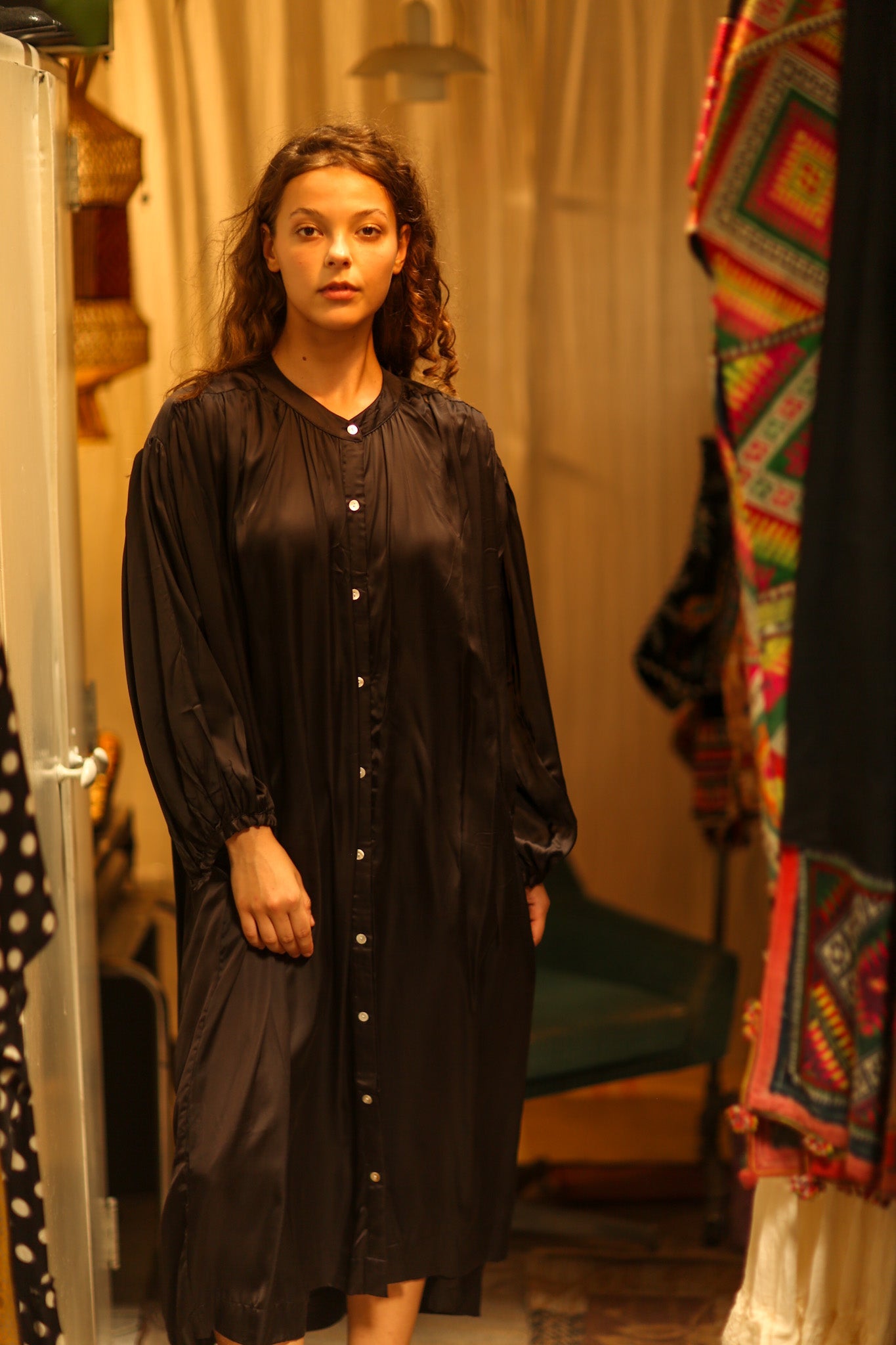 ELIZABETH SILK DRESS BLACK - BANGKOK TAILOR CLOTHING STORE - HANDMADE CLOTHING