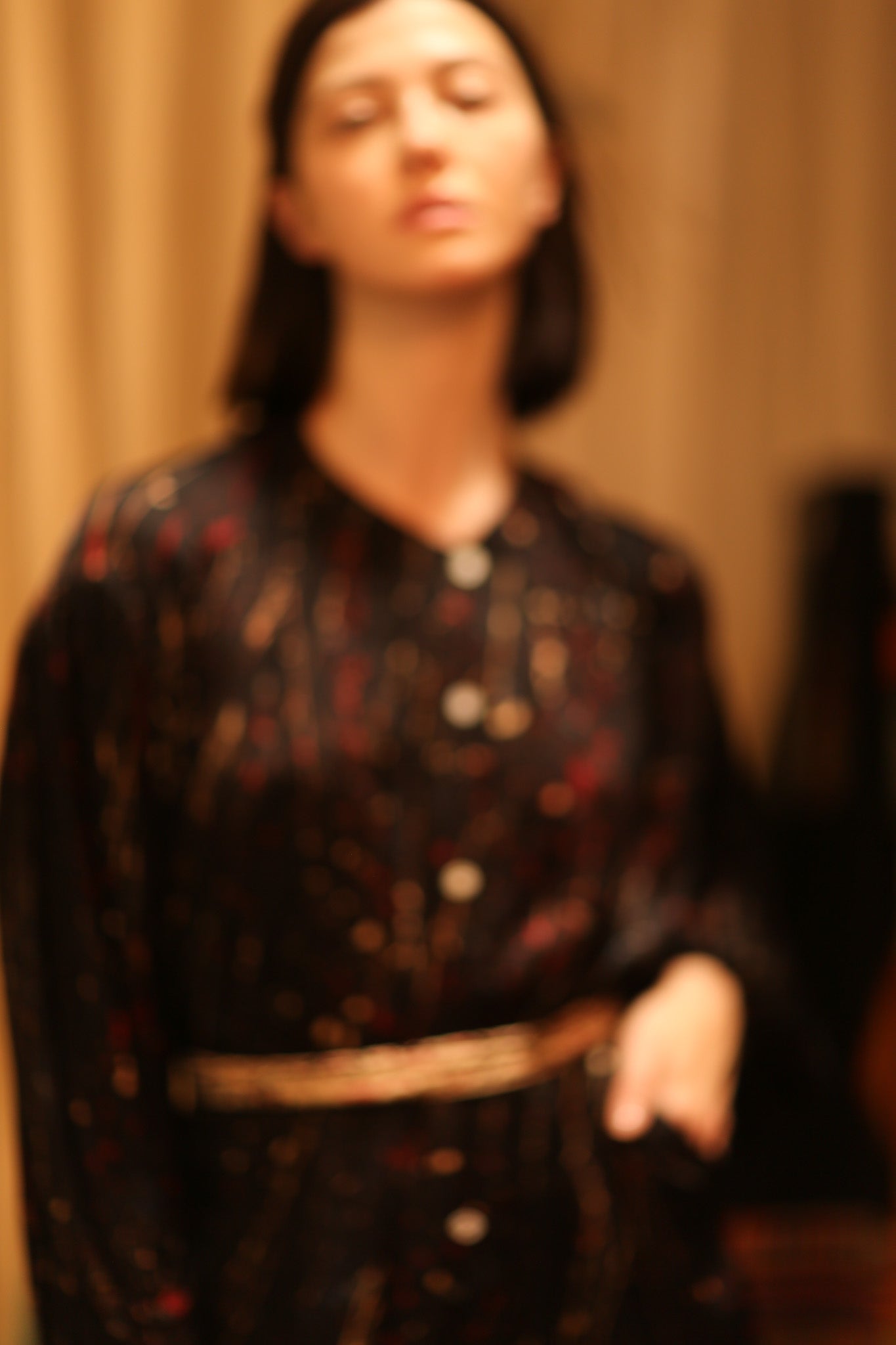 ELIZABETH SILK DRESS BLACK POLLOCK - BANGKOK TAILOR CLOTHING STORE - HANDMADE CLOTHING