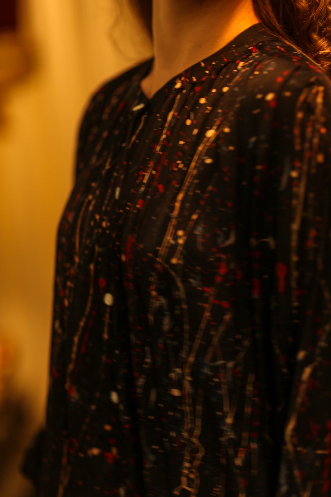 ELIZABETH SILK DRESS BLACK POLLOCK - BANGKOK TAILOR CLOTHING STORE - HANDMADE CLOTHING