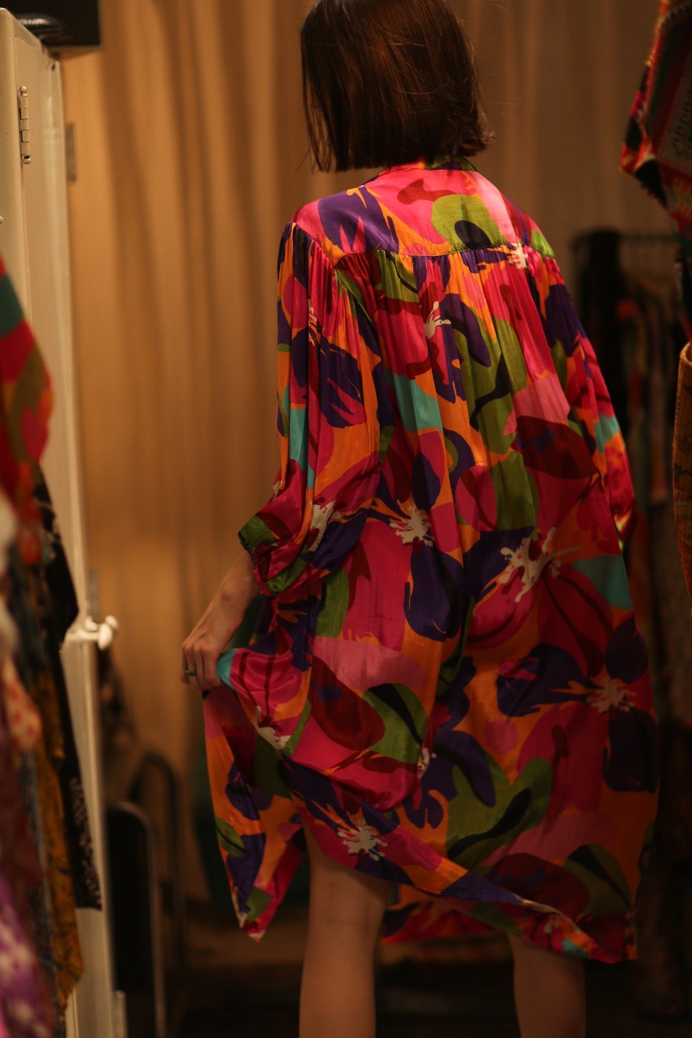 ELIZABETH SILK DRESS COLOR BOMB - BANGKOK TAILOR CLOTHING STORE - HANDMADE CLOTHING
