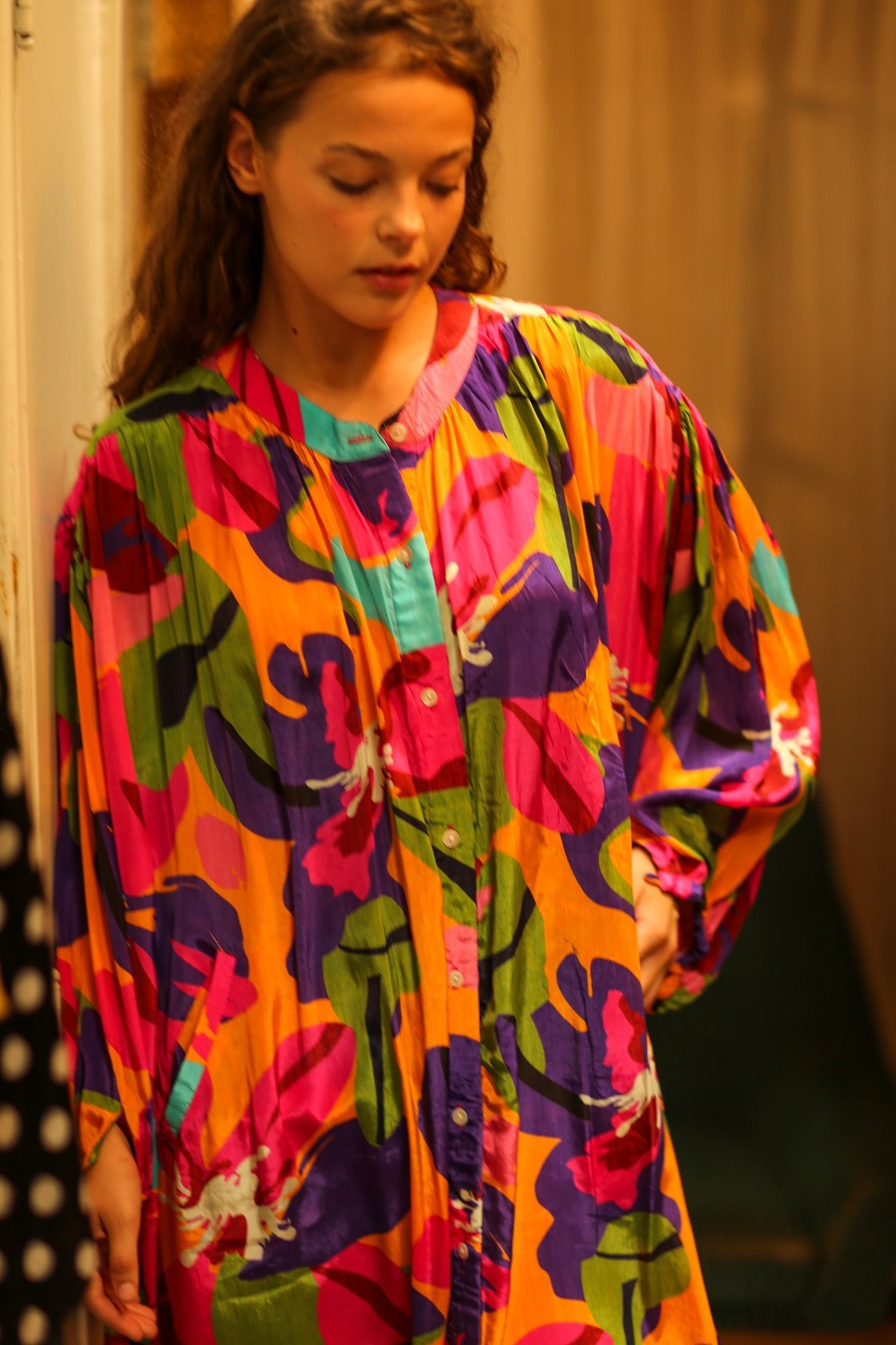 ELIZABETH SILK DRESS COLOR BOMB - BANGKOK TAILOR CLOTHING STORE - HANDMADE CLOTHING