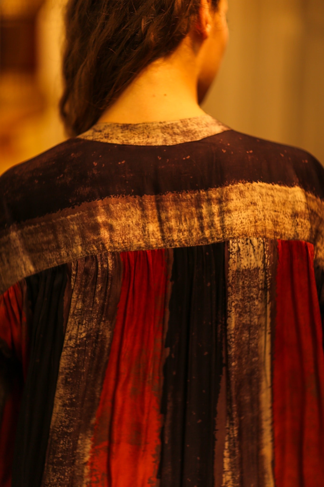 ELIZABETH SILK DRESS POPPY FIELD - BANGKOK TAILOR CLOTHING STORE - HANDMADE CLOTHING