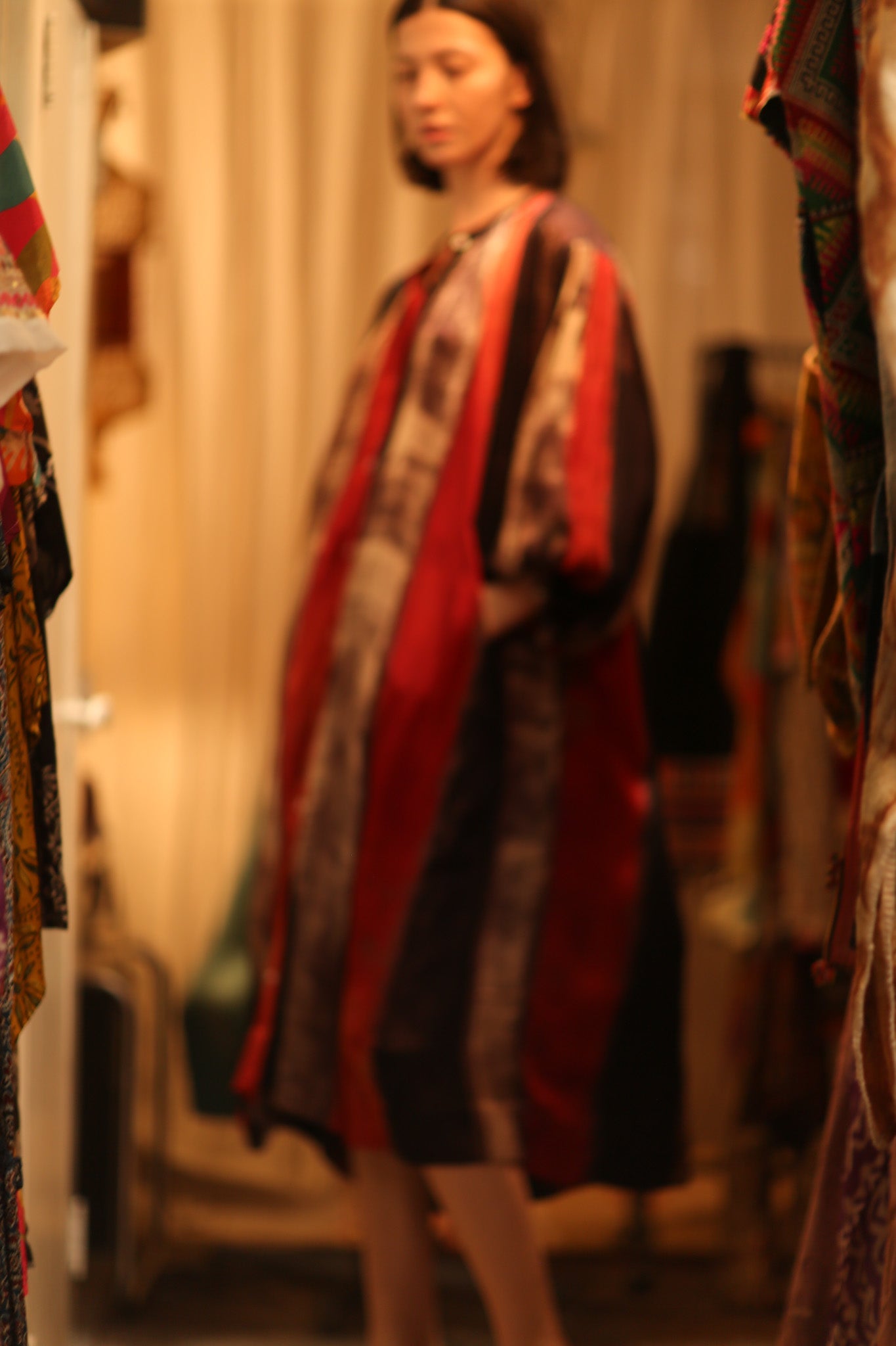 ELIZABETH SILK DRESS POPPY FIELD - BANGKOK TAILOR CLOTHING STORE - HANDMADE CLOTHING