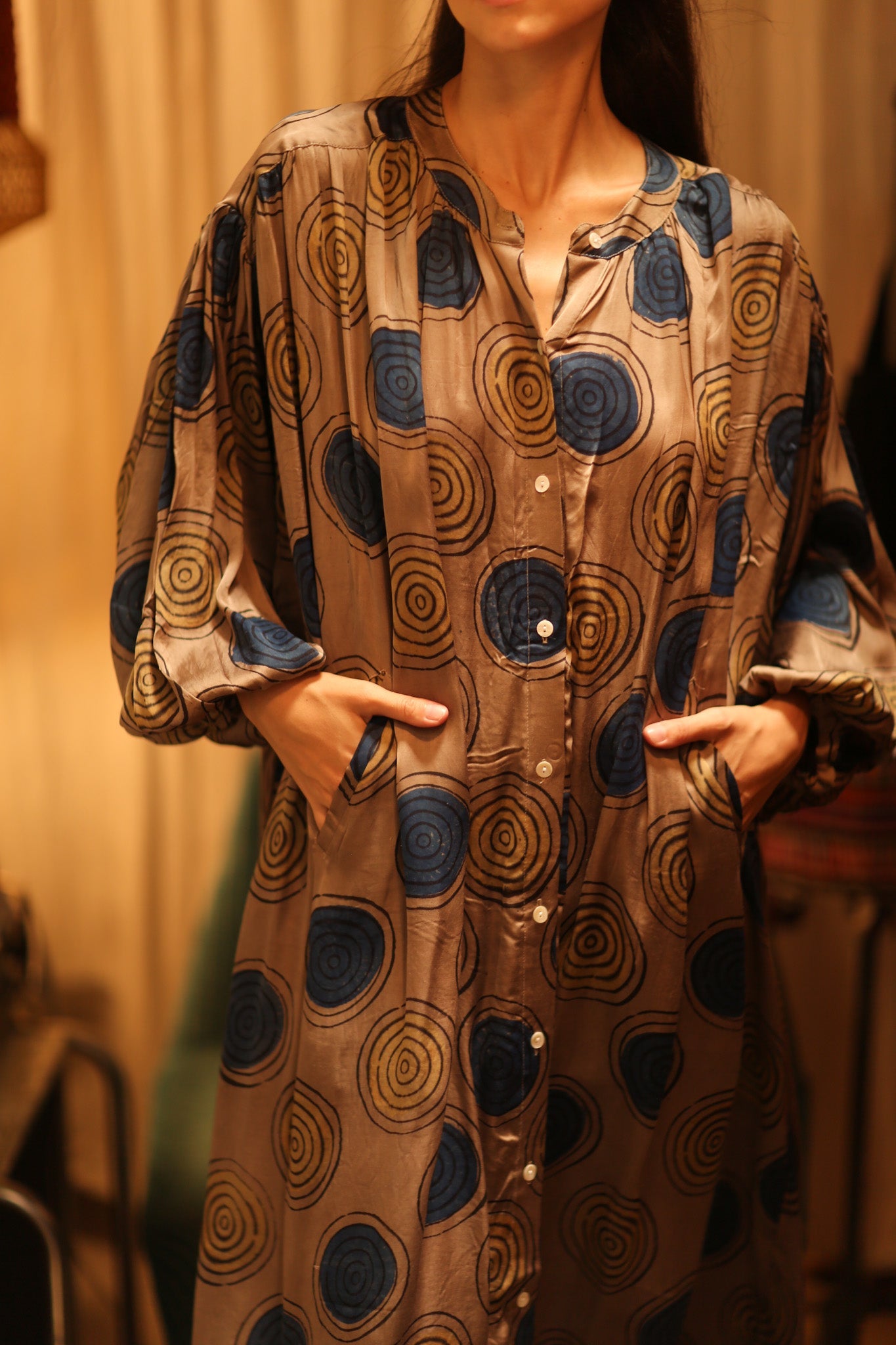 ELIZABETH SILK DRESS YO - YO YELLOW - BANGKOK TAILOR CLOTHING STORE - HANDMADE CLOTHING