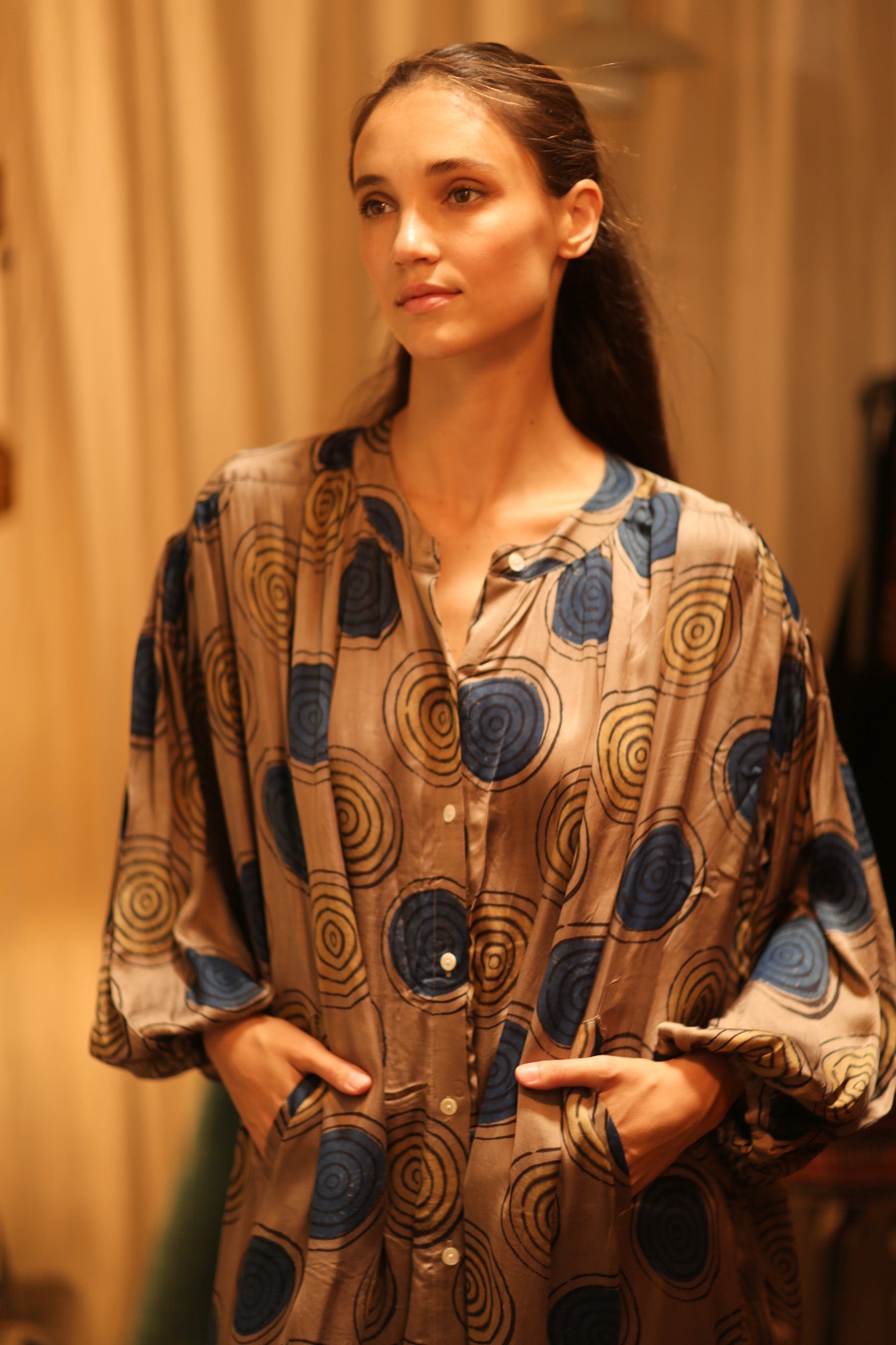 ELIZABETH SILK DRESS YO - YO YELLOW - BANGKOK TAILOR CLOTHING STORE - HANDMADE CLOTHING