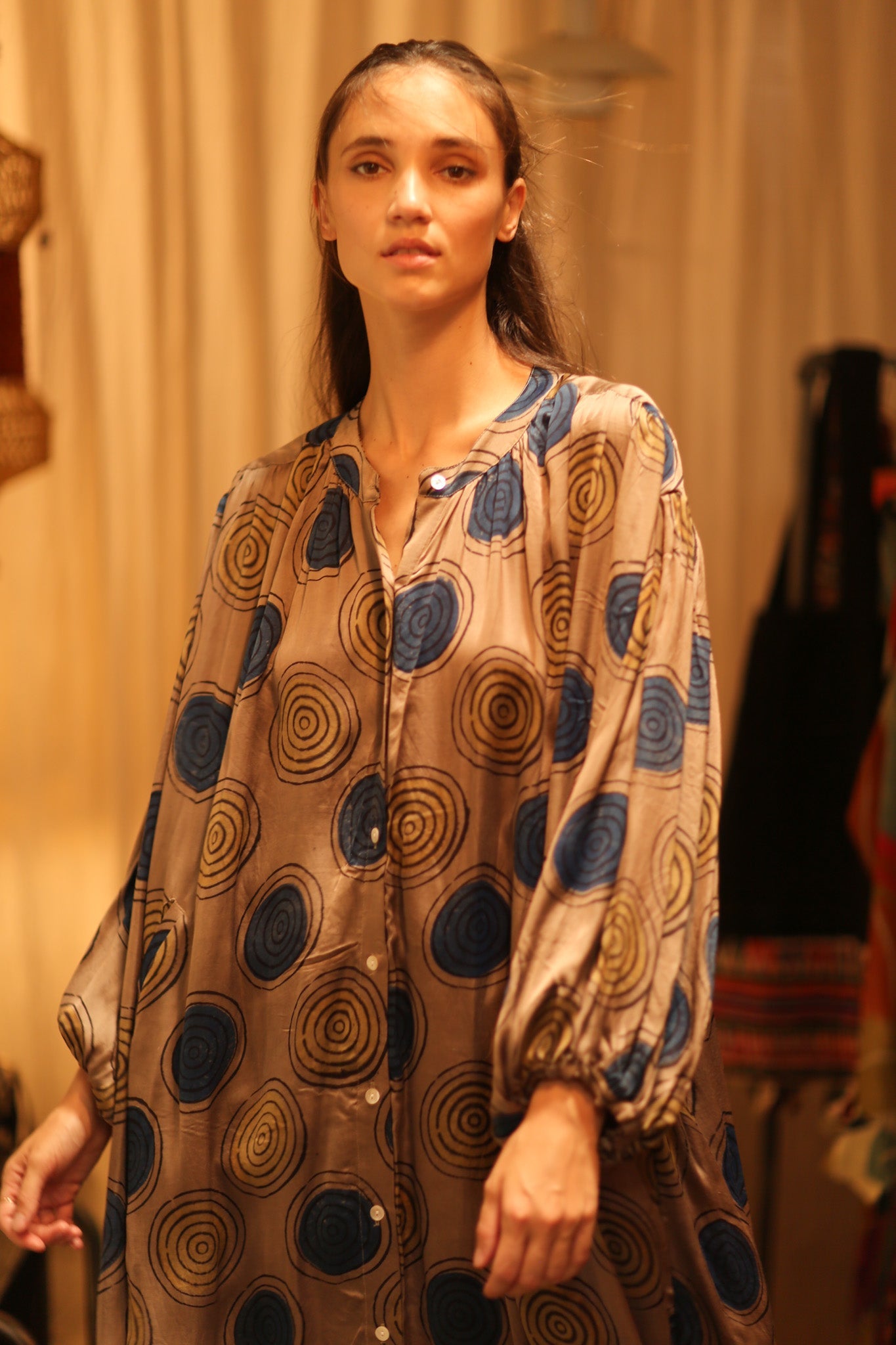 ELIZABETH SILK DRESS YO - YO YELLOW - BANGKOK TAILOR CLOTHING STORE - HANDMADE CLOTHING