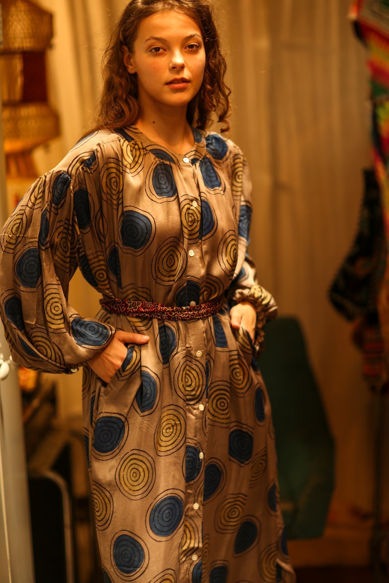 ELIZABETH SILK DRESS YO - YO YELLOW - BANGKOK TAILOR CLOTHING STORE - HANDMADE CLOTHING