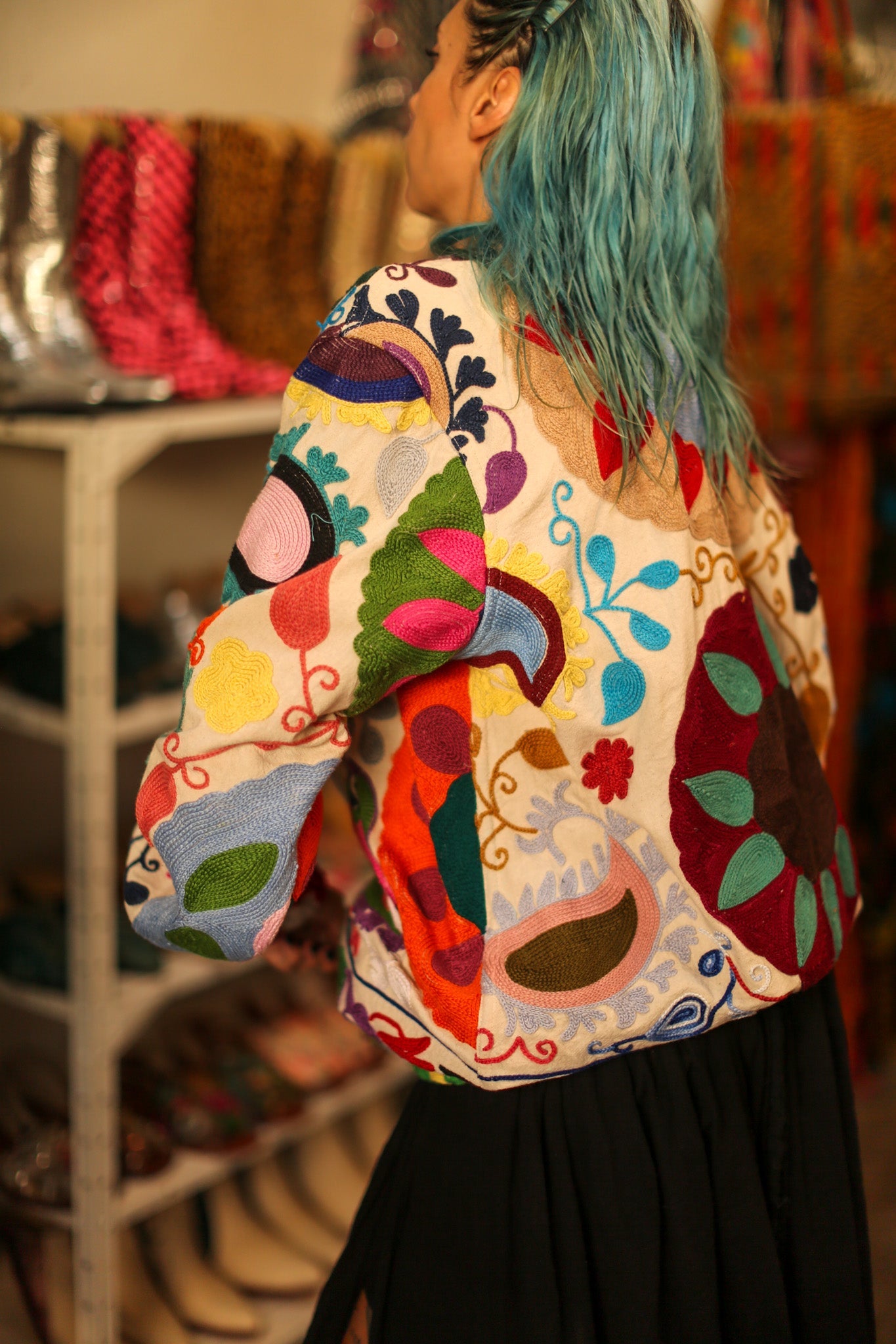 EMBROIDERED BOMBER JACKET CLARA - BANGKOK TAILOR CLOTHING STORE - HANDMADE CLOTHING