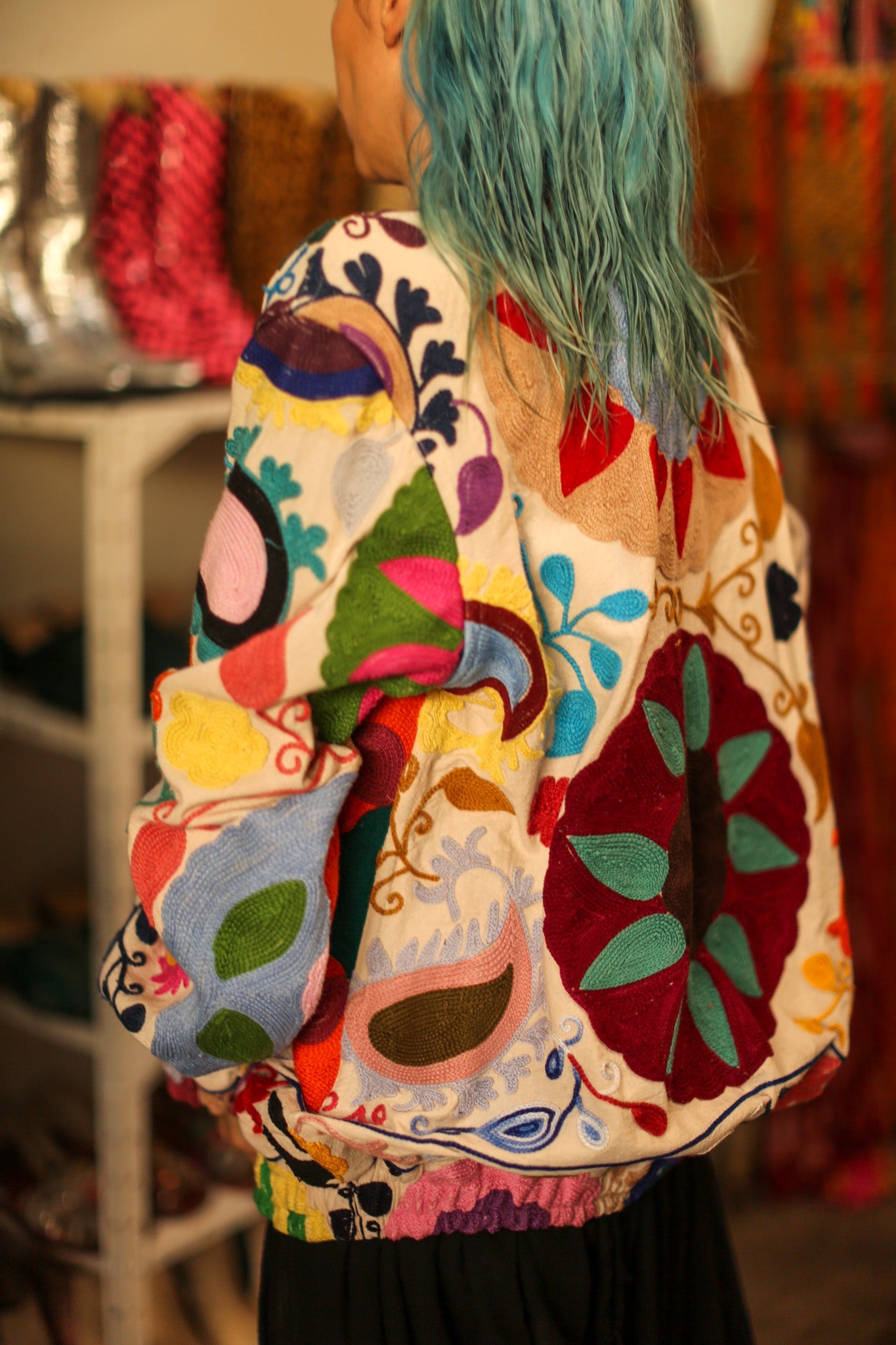 EMBROIDERED BOMBER JACKET CLARA - BANGKOK TAILOR CLOTHING STORE - HANDMADE CLOTHING