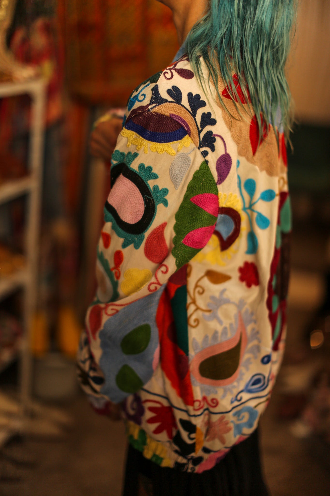 EMBROIDERED BOMBER JACKET CLARA - BANGKOK TAILOR CLOTHING STORE - HANDMADE CLOTHING