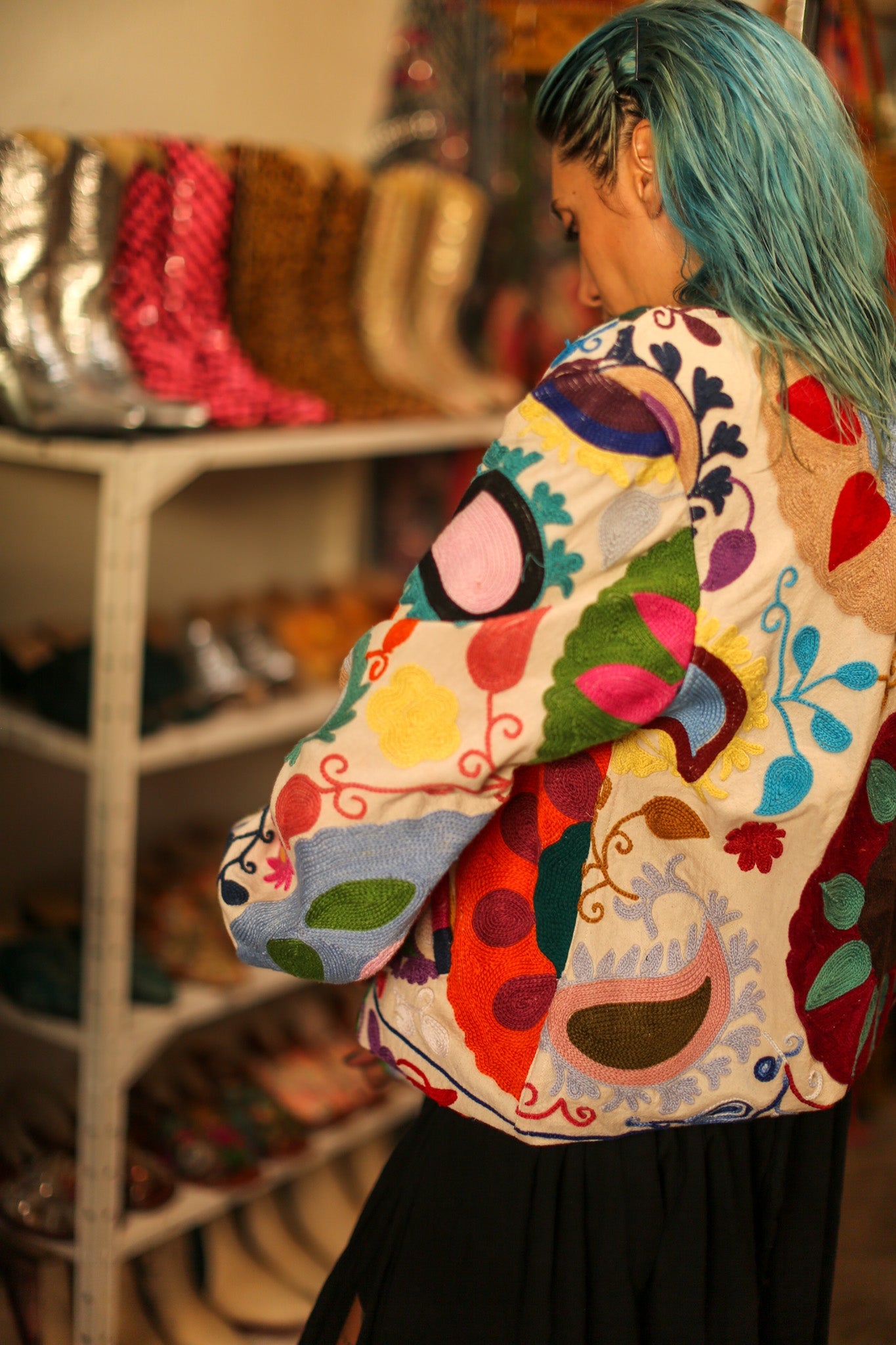 EMBROIDERED BOMBER JACKET CLARA - BANGKOK TAILOR CLOTHING STORE - HANDMADE CLOTHING