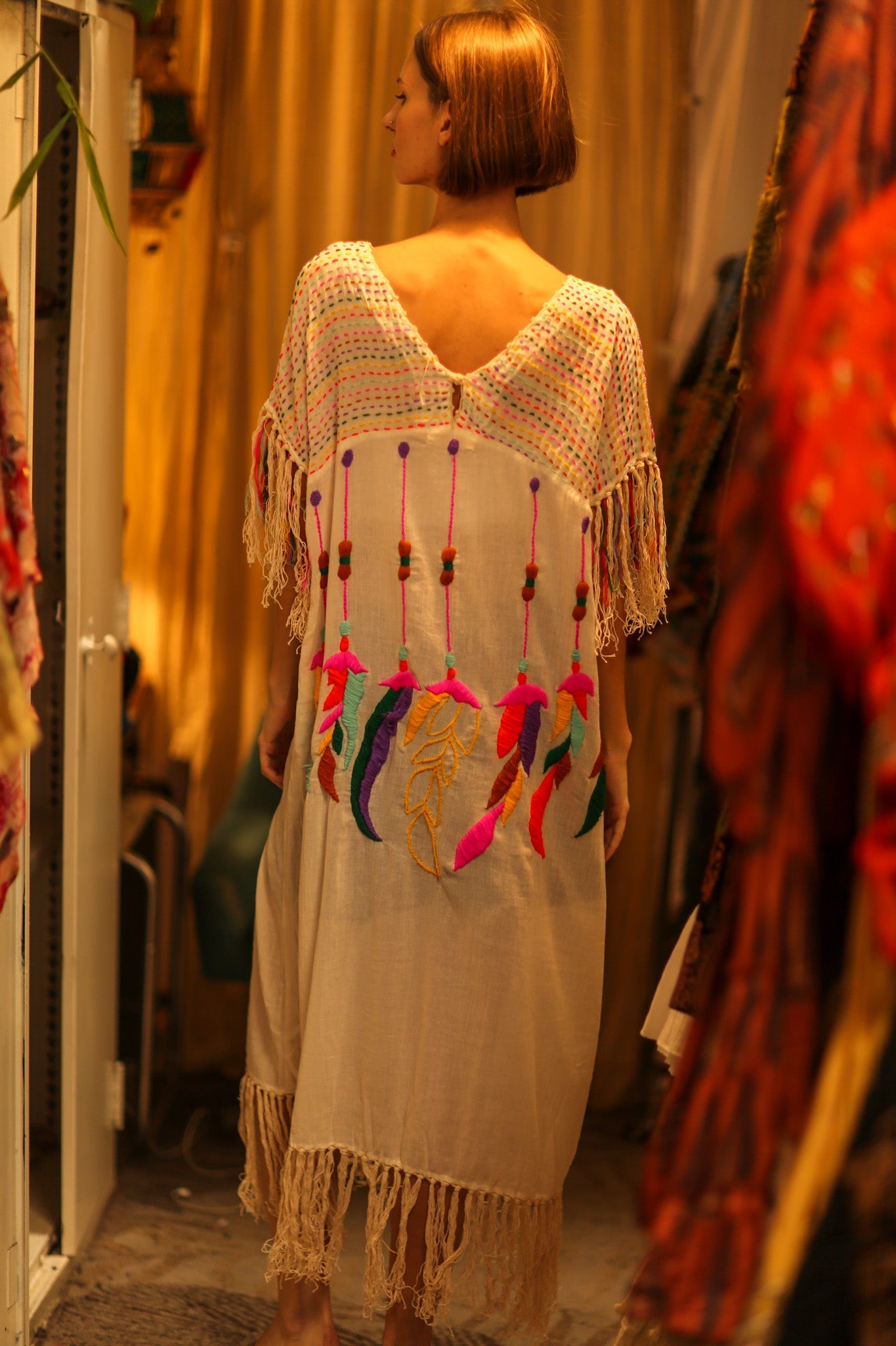 EMBROIDERED COTTON DRESS DREAM GIRL - BANGKOK TAILOR CLOTHING STORE - HANDMADE CLOTHING