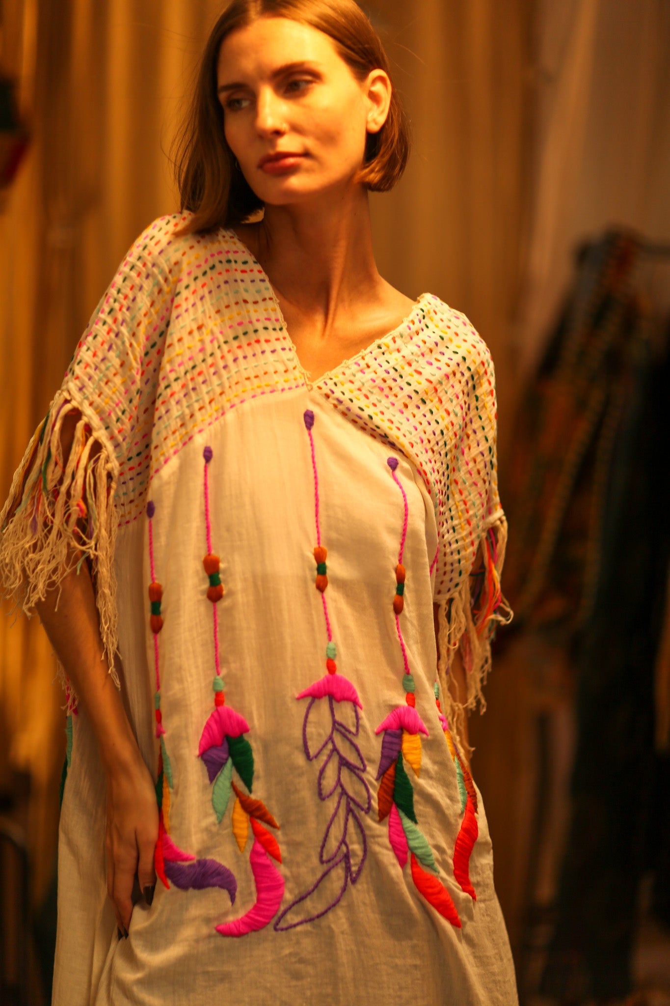 EMBROIDERED COTTON DRESS DREAM GIRL - BANGKOK TAILOR CLOTHING STORE - HANDMADE CLOTHING