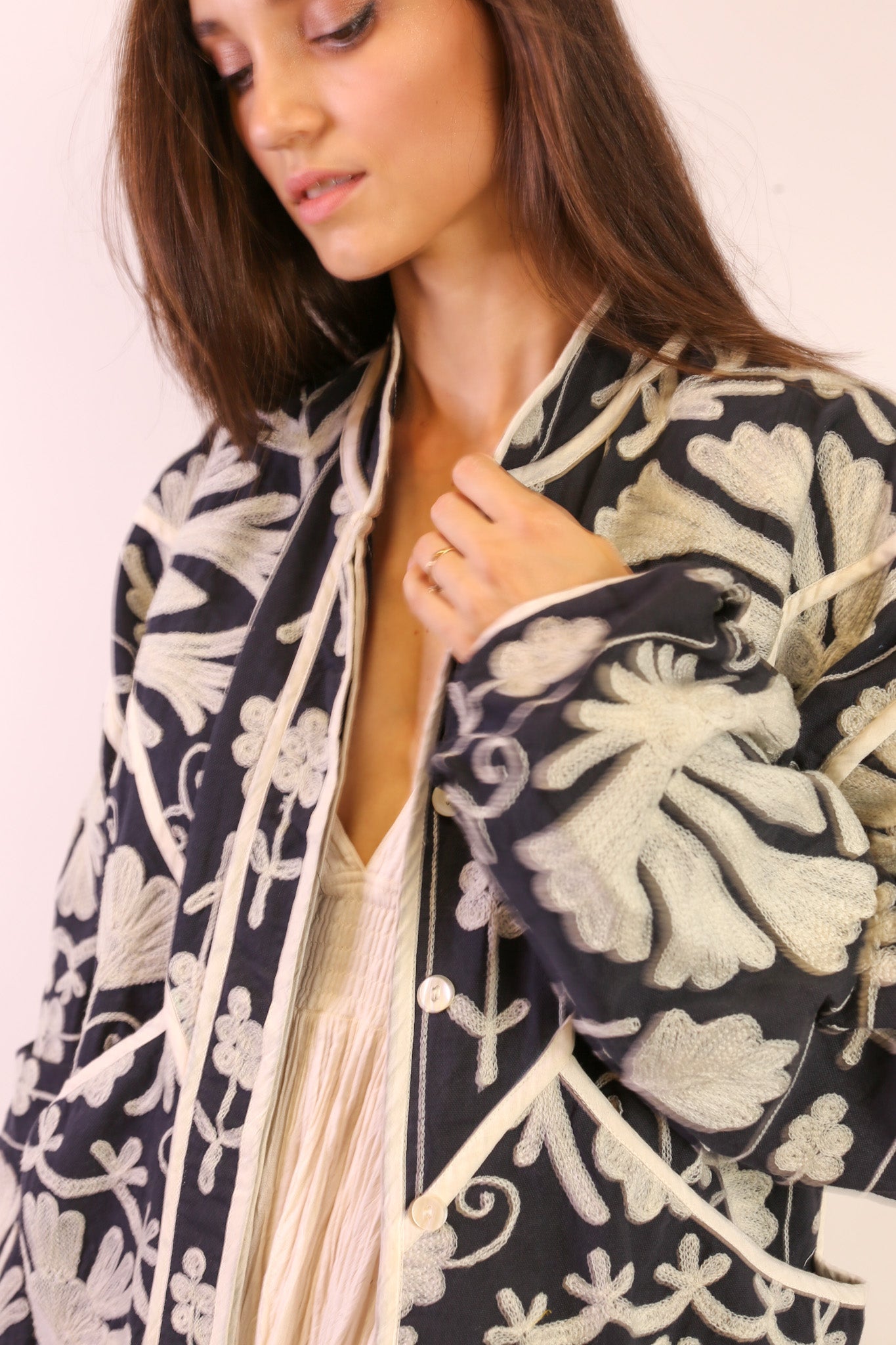 EMBROIDERED COTTON JACKET KANCA - BANGKOK TAILOR CLOTHING STORE - HANDMADE CLOTHING