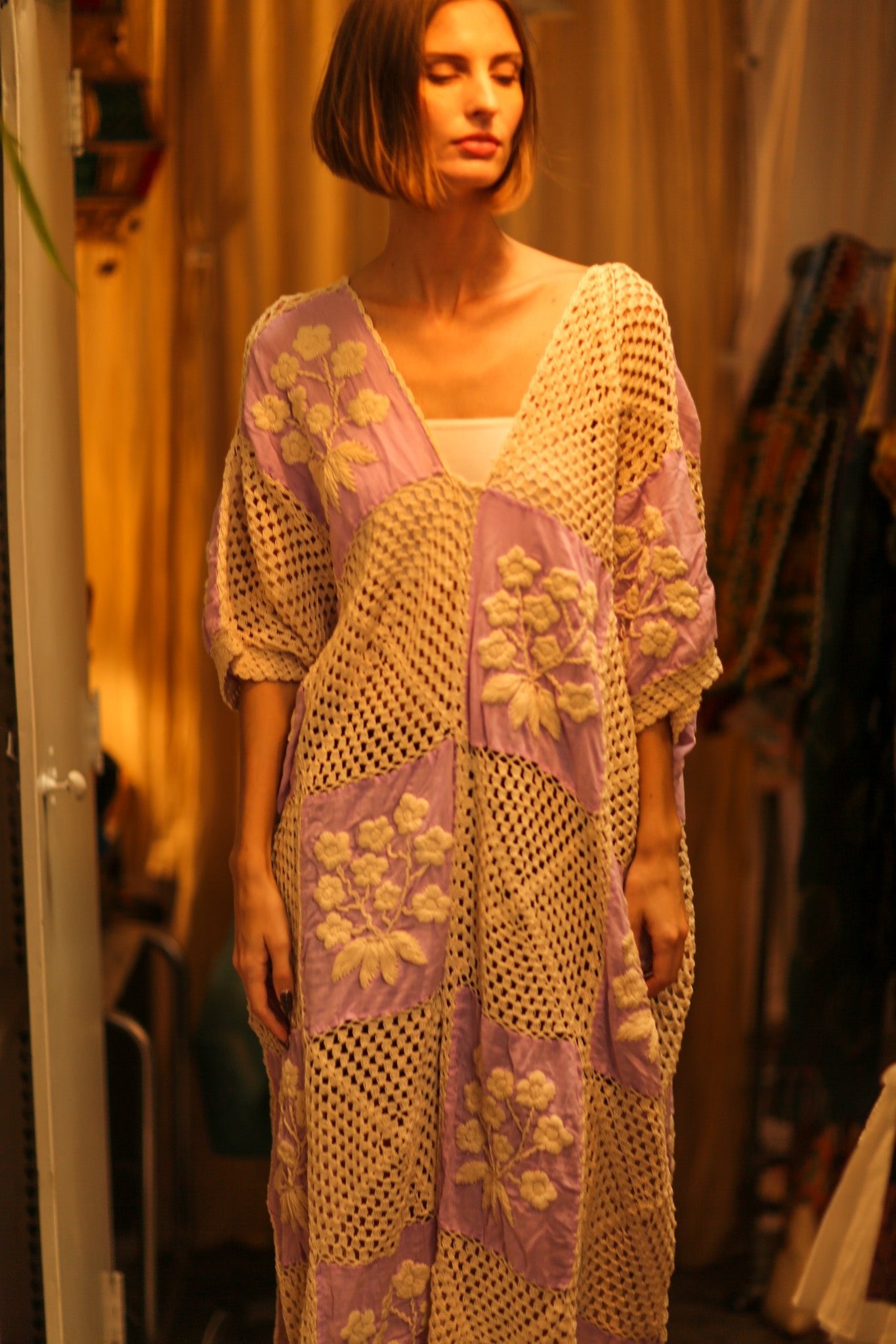 EMBROIDERED KAFTAN DRESS COBEIN - BANGKOK TAILOR CLOTHING STORE - HANDMADE CLOTHING
