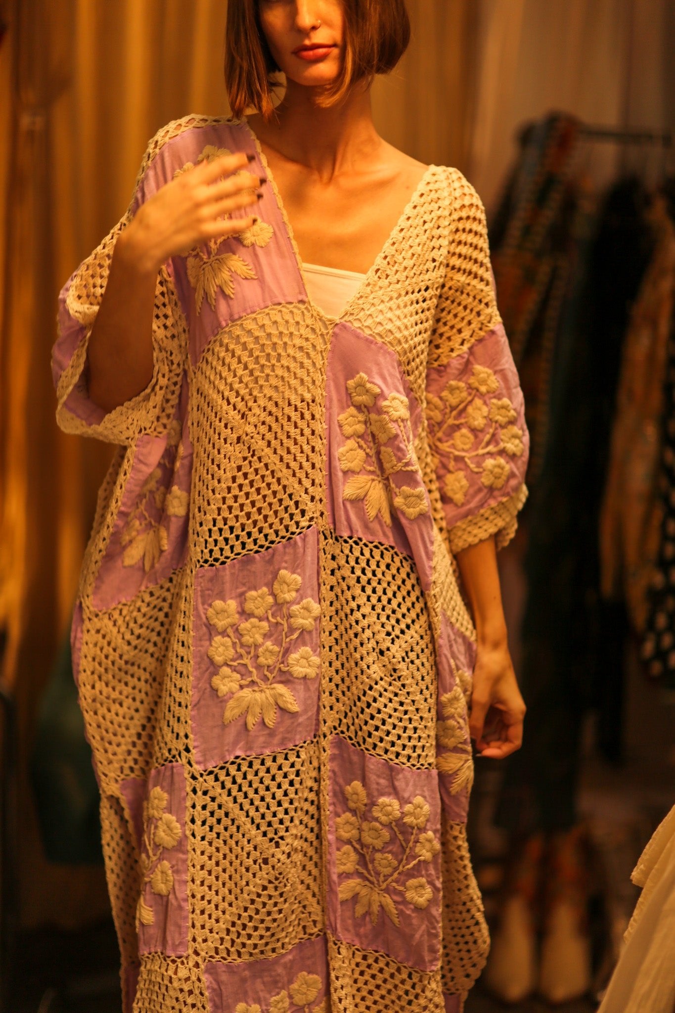 EMBROIDERED KAFTAN DRESS COBEIN - BANGKOK TAILOR CLOTHING STORE - HANDMADE CLOTHING