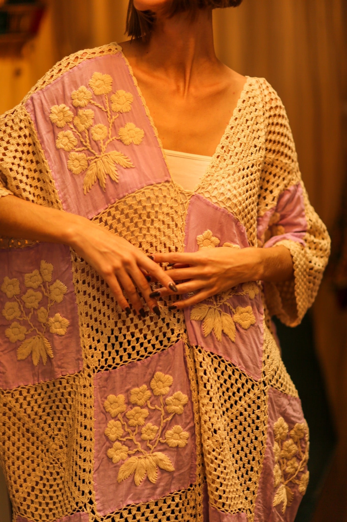 EMBROIDERED KAFTAN DRESS COBEIN - BANGKOK TAILOR CLOTHING STORE - HANDMADE CLOTHING