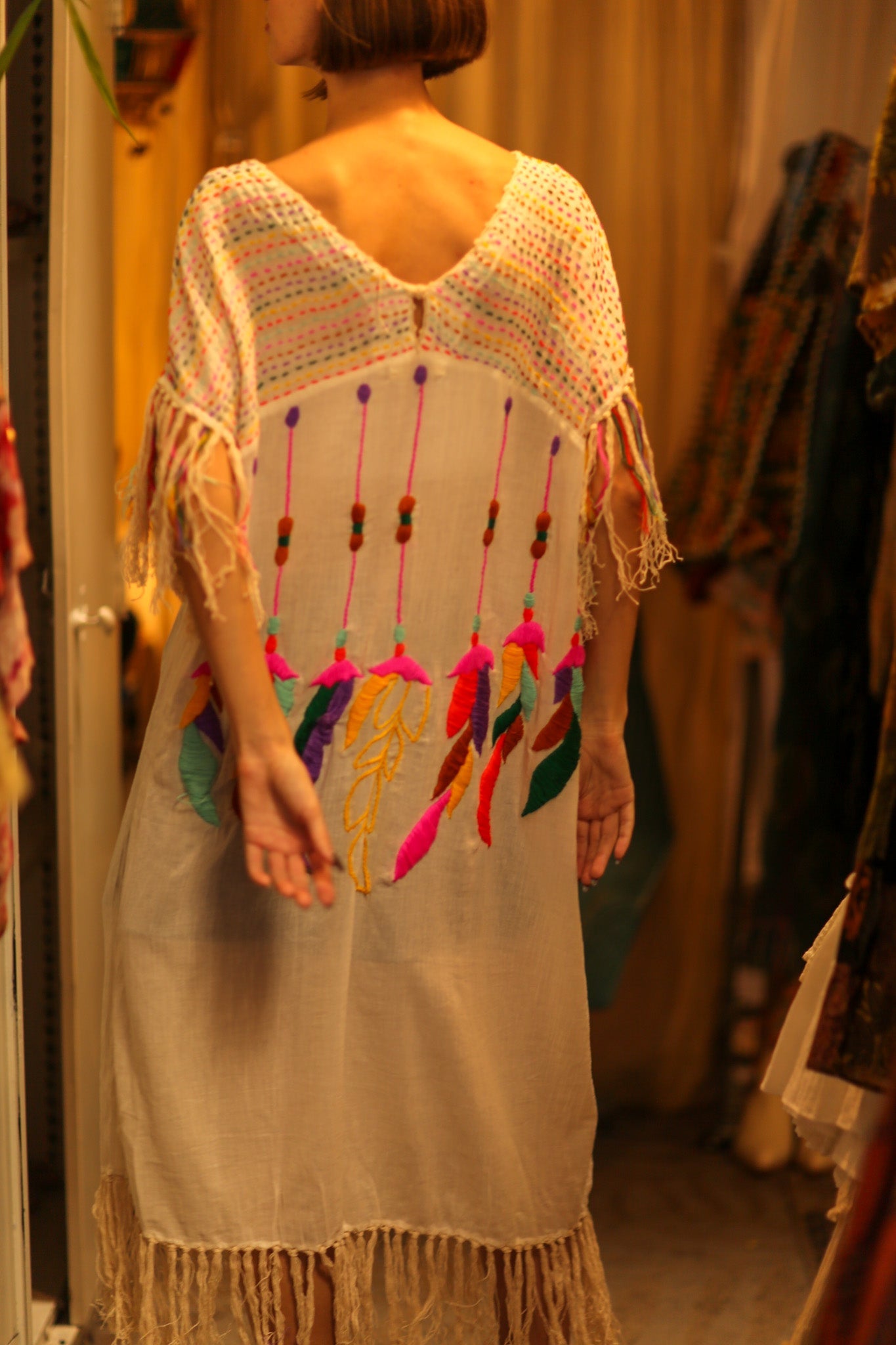 EMBROIDERED KAFTAN DRESS PHOEBIN - BANGKOK TAILOR CLOTHING STORE - HANDMADE CLOTHING