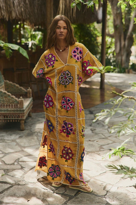 EMBROIDERED KAFTAN JOSIN - BANGKOK TAILOR CLOTHING STORE - HANDMADE CLOTHING