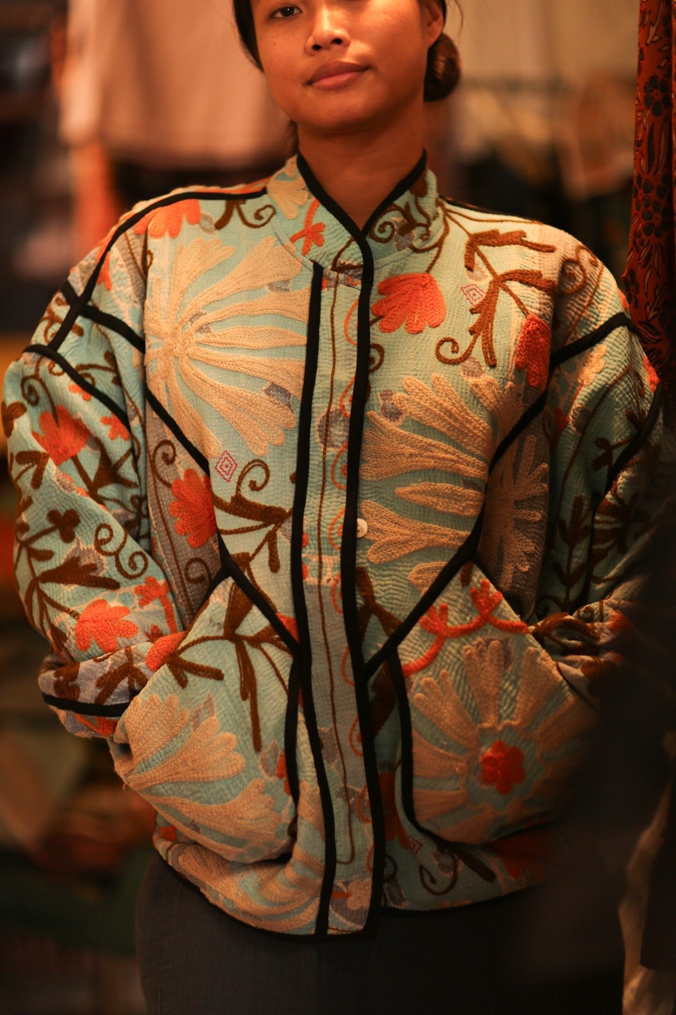 EMBROIDERED KANTHA JACKET LIZA - BANGKOK TAILOR CLOTHING STORE - HANDMADE CLOTHING