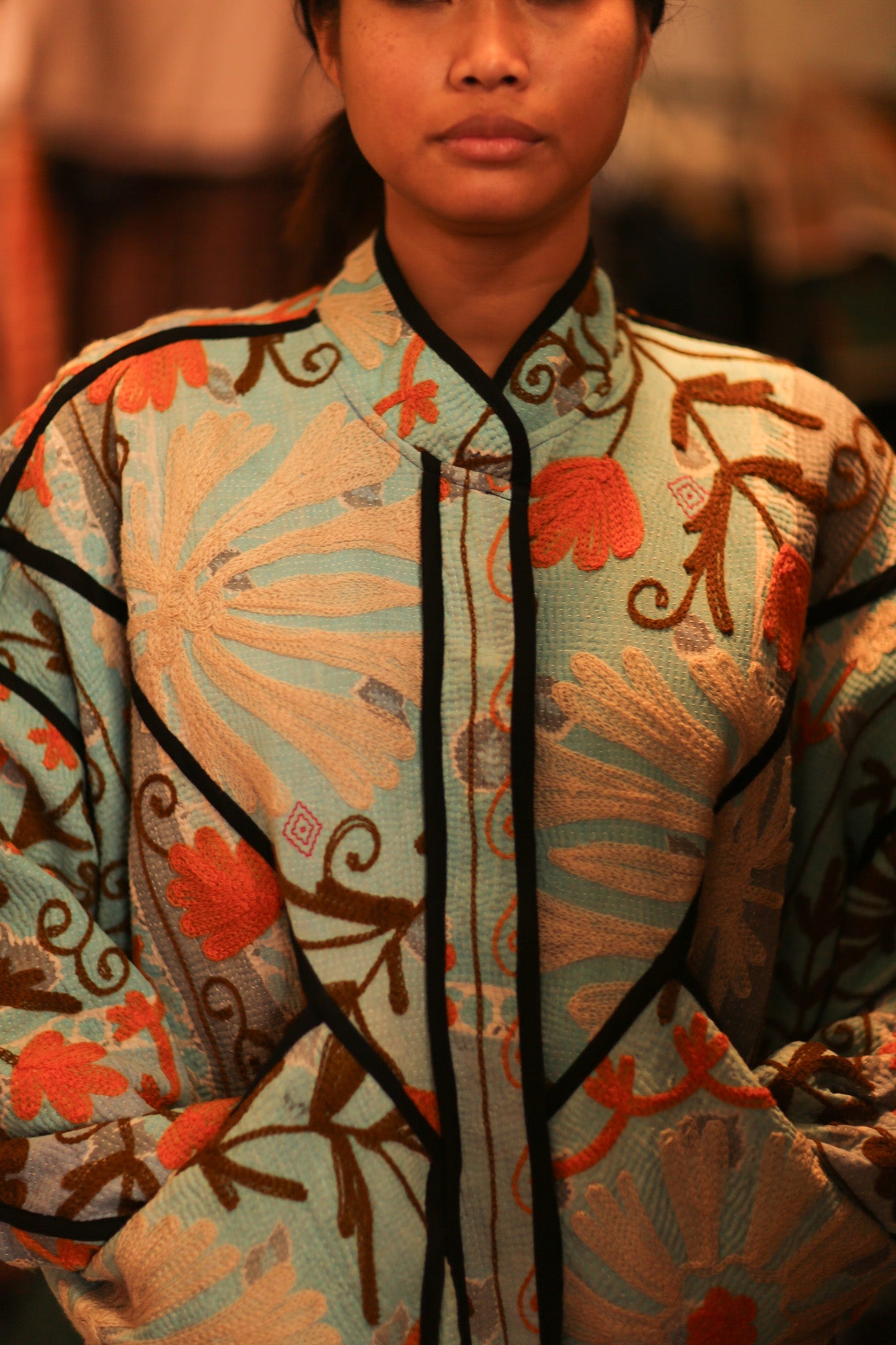 EMBROIDERED KANTHA JACKET LIZA - BANGKOK TAILOR CLOTHING STORE - HANDMADE CLOTHING