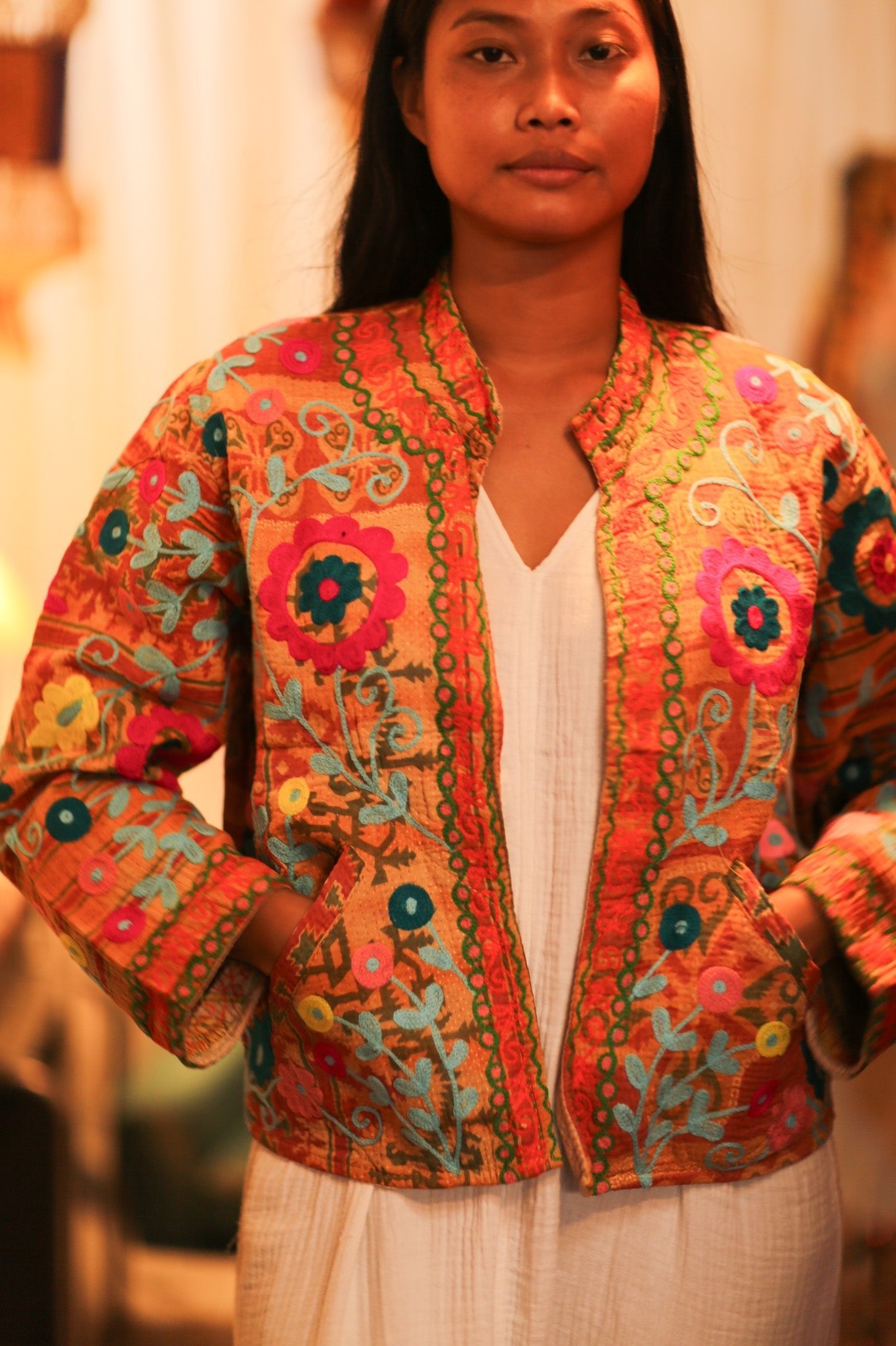 EMBROIDERED KANTHA JACKET TOKYO EDIT - BANGKOK TAILOR CLOTHING STORE - HANDMADE CLOTHING