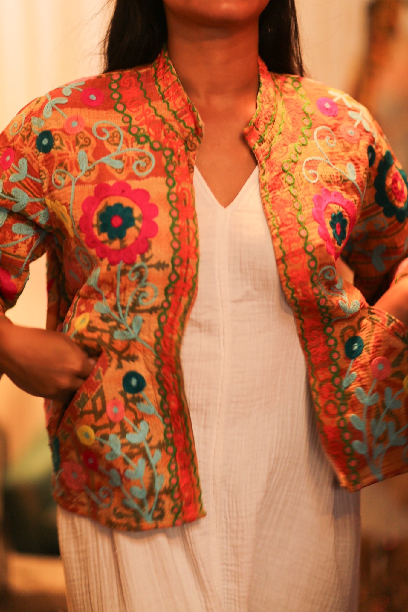 EMBROIDERED KANTHA JACKET TOKYO EDIT - BANGKOK TAILOR CLOTHING STORE - HANDMADE CLOTHING