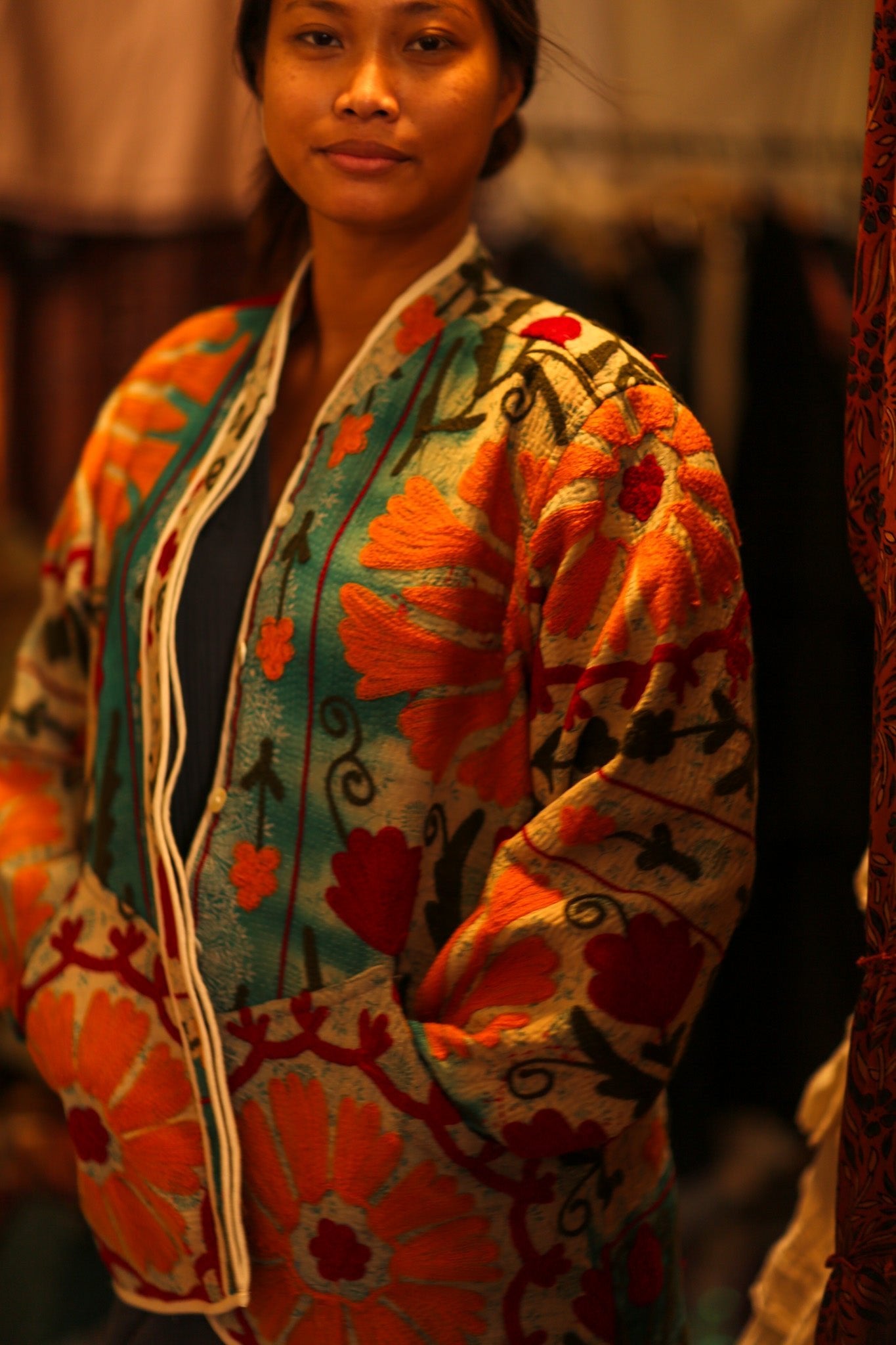EMBROIDERED KANTHA JACKET VINCE - BANGKOK TAILOR CLOTHING STORE - HANDMADE CLOTHING